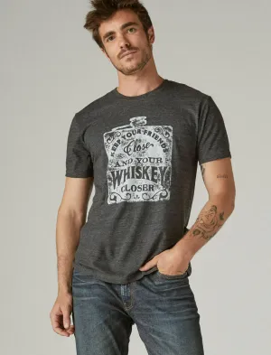 Lucky Brand Gardez Vos Amis Proches T-Shirt Whiskey Noir Jet Lucky Brand