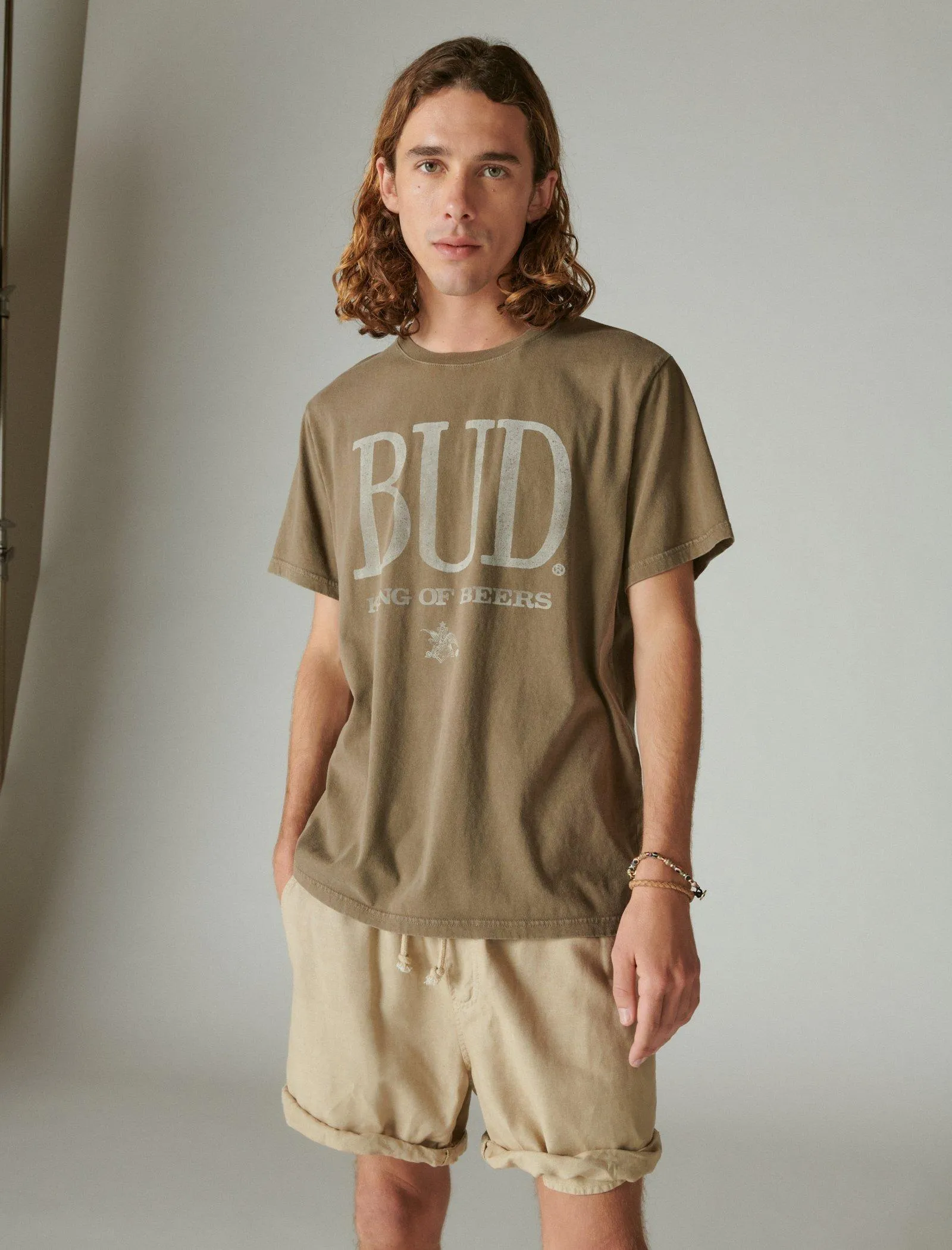 T-shirt Lucky Brand Large Bud Logo Tee Shitake