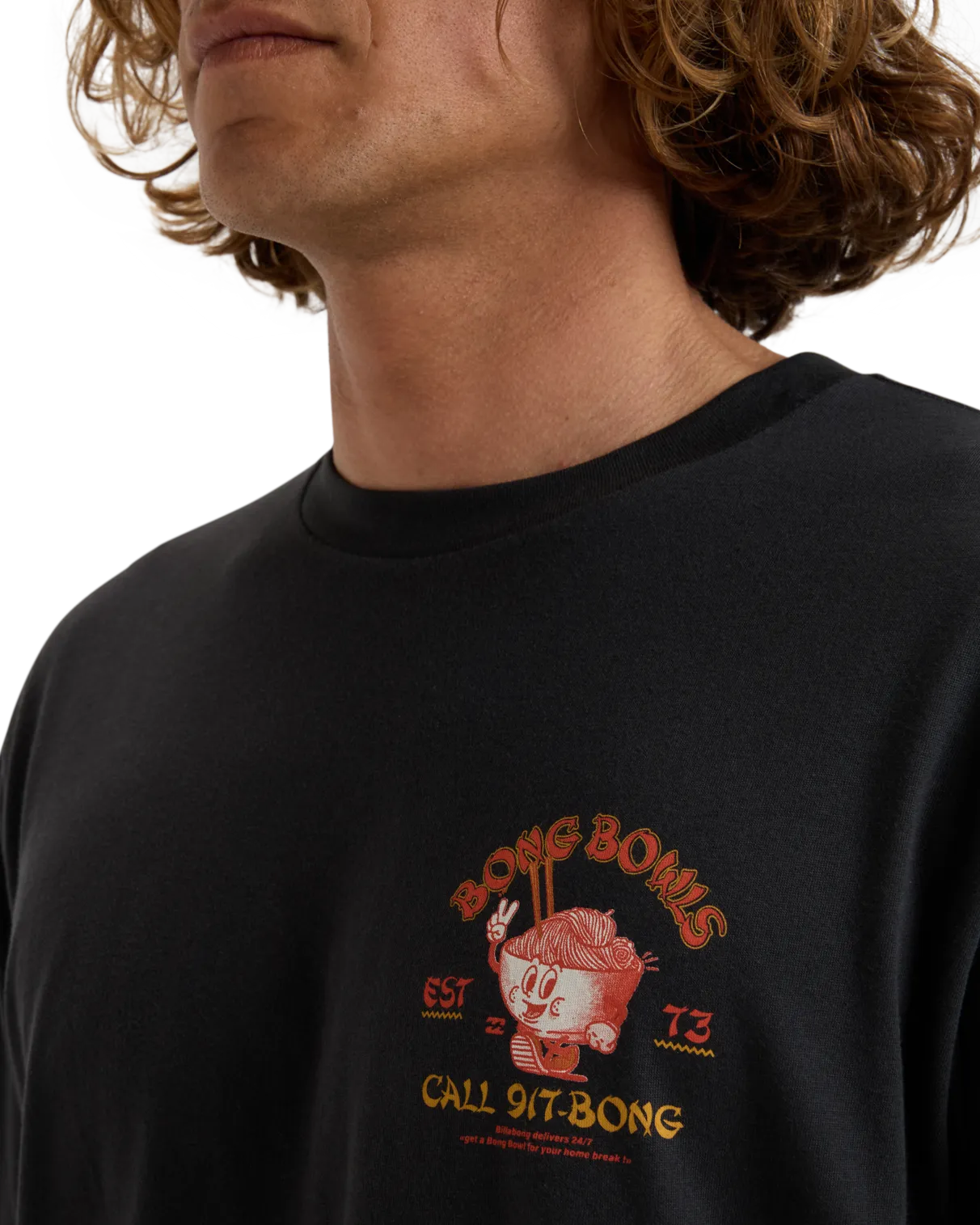 T-shirt Pause Déjeuner en Noir Lavé