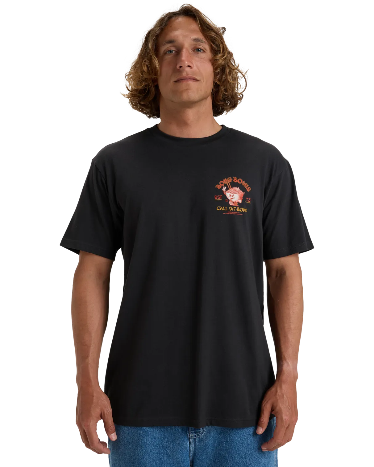 T-shirt Pause Déjeuner en Noir Lavé