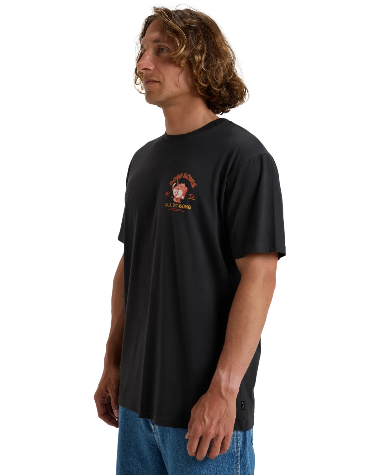 T-shirt Pause Déjeuner en Noir Lavé