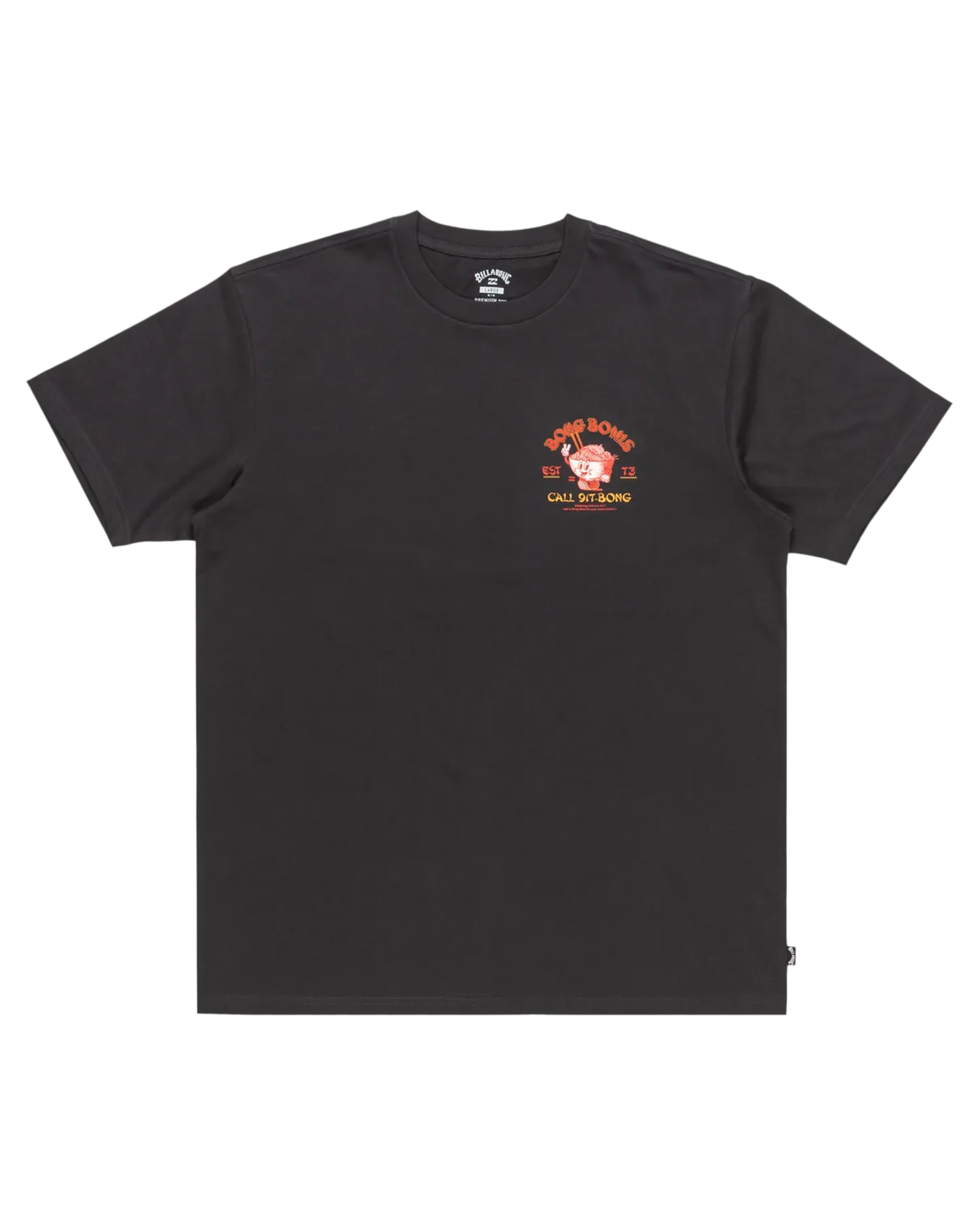 T-shirt Pause Déjeuner en Noir Lavé