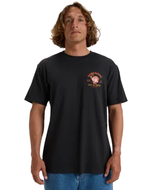 T-shirt Pause Déjeuner en Noir Lavé