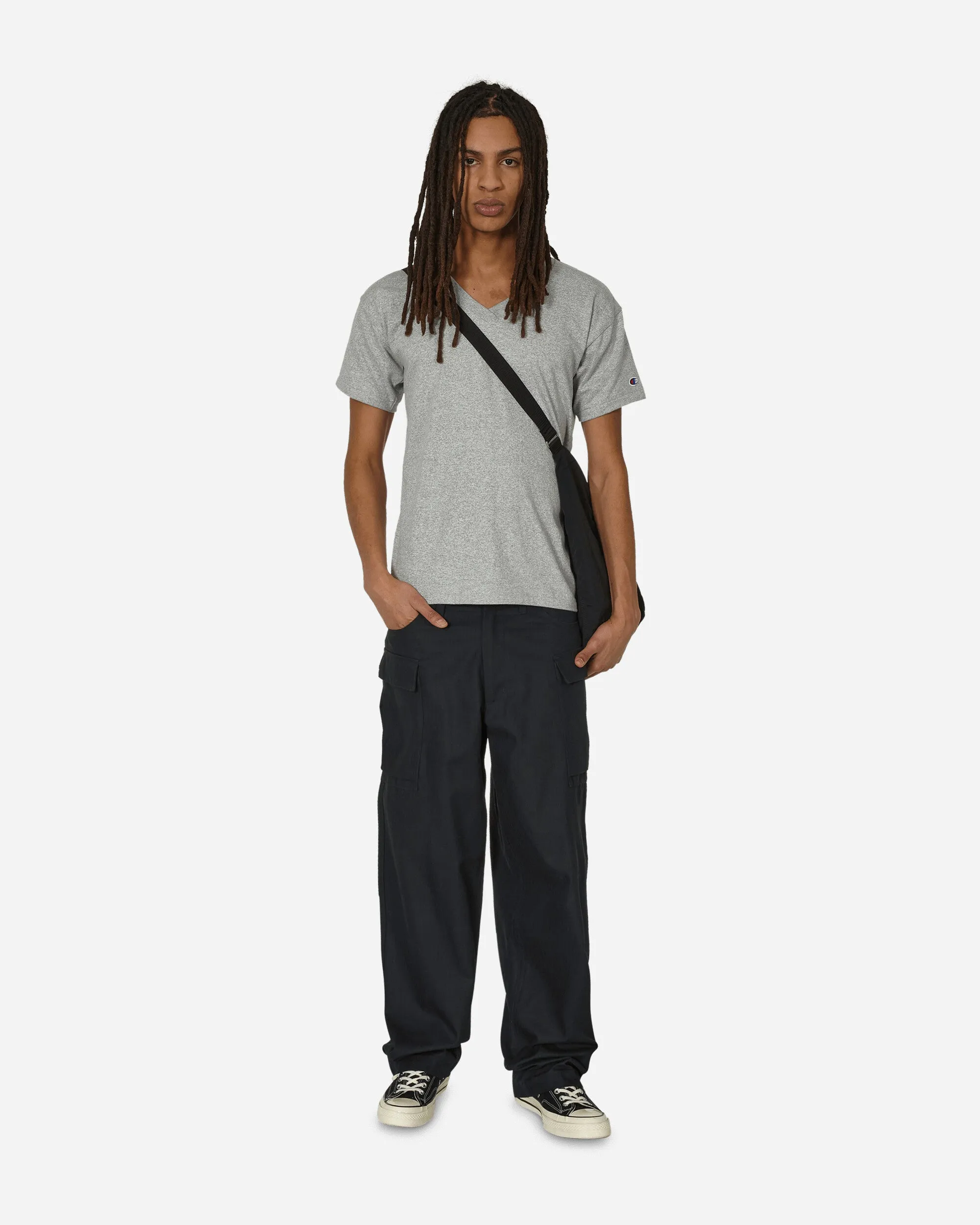 T-shirt col V fabriqué au Japon - Gris Oxford