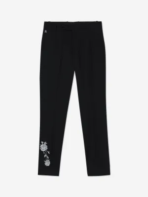 Maison Ava Pantalon à Fleurs Lucien pour Garçons en Noir