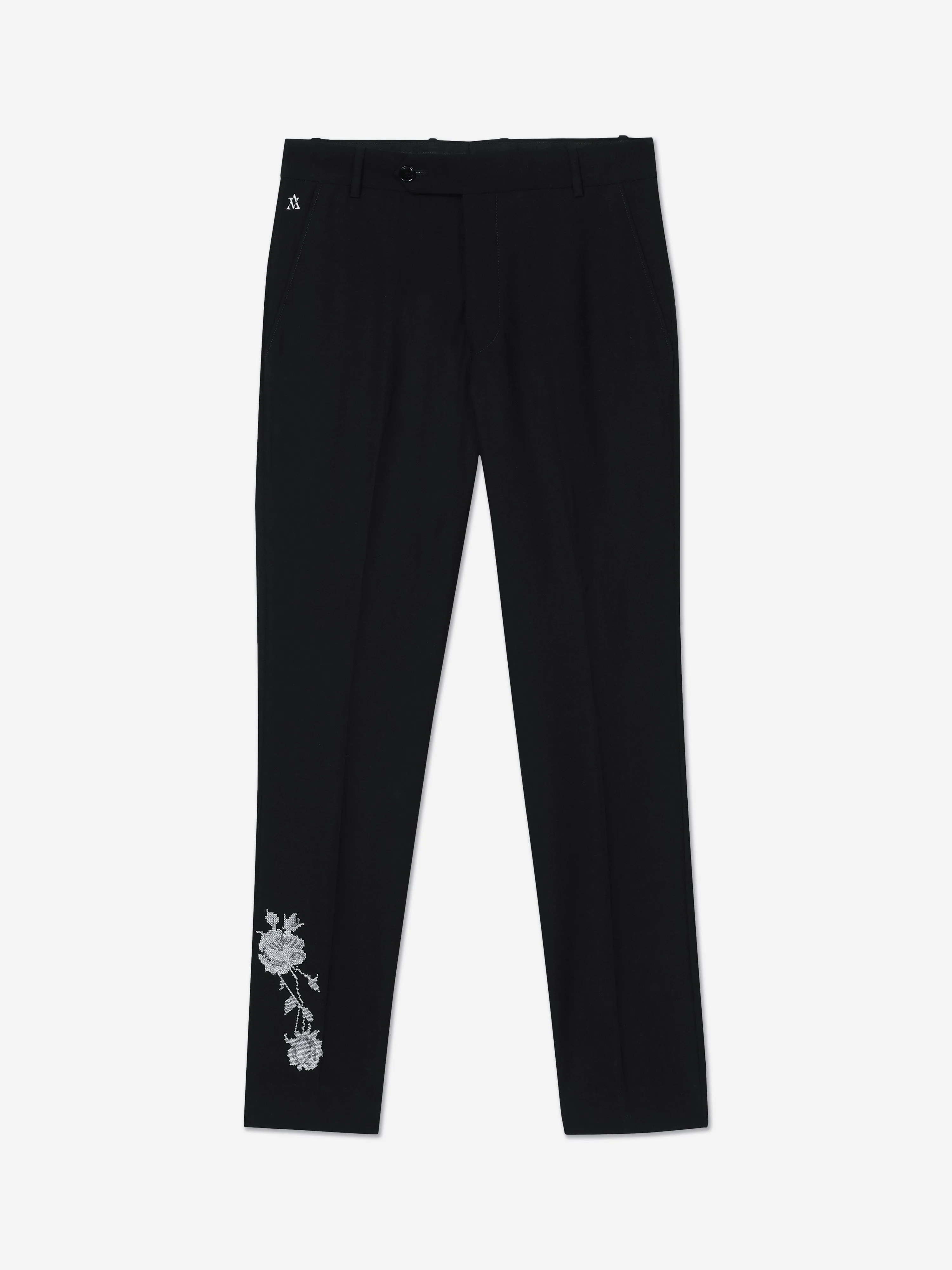 Maison Ava Pantalon à Fleurs Lucien pour Garçons en Noir