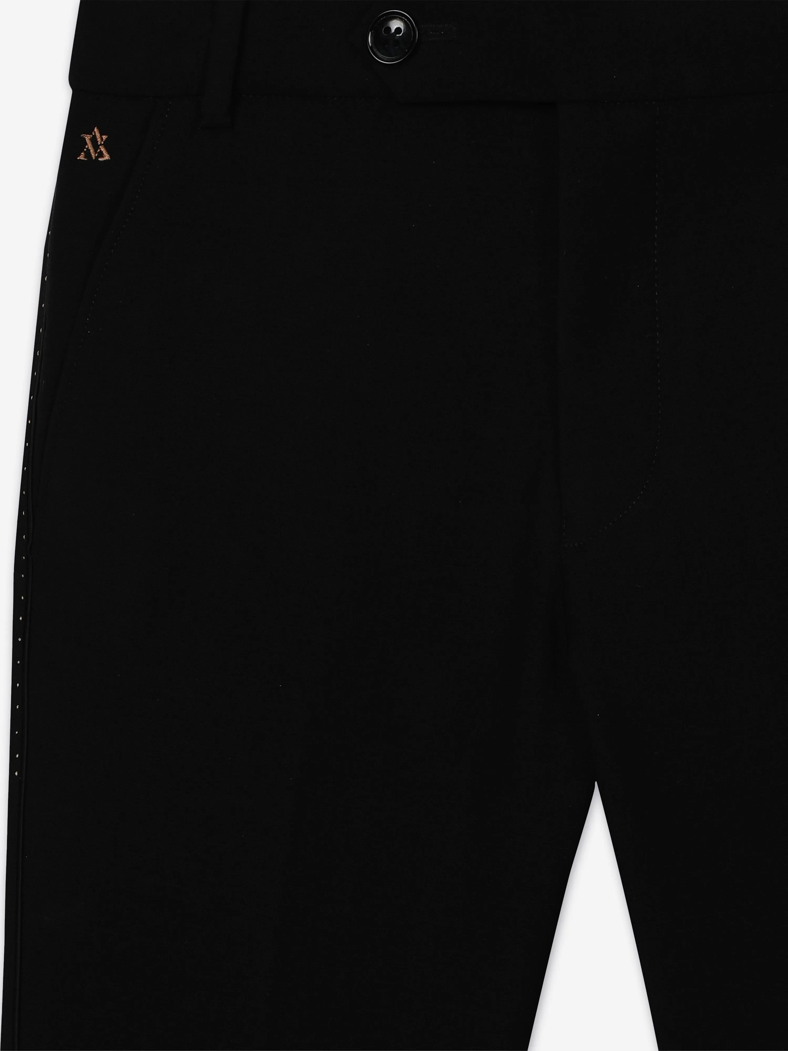 Pantalon Tristan en Laine Mélangée pour Garçons Maison Ava - Noir