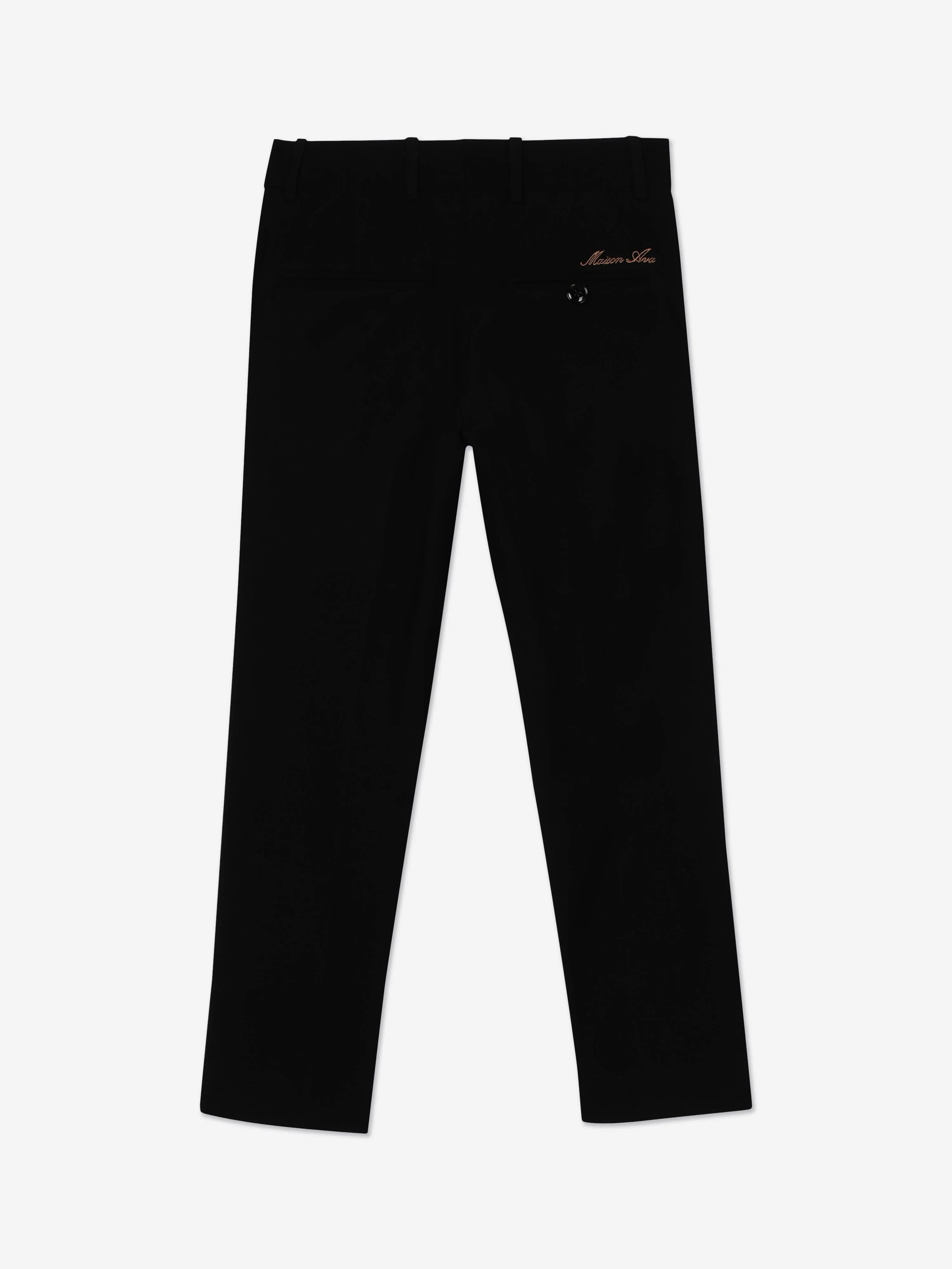 Pantalon Tristan en Laine Mélangée pour Garçons Maison Ava - Noir