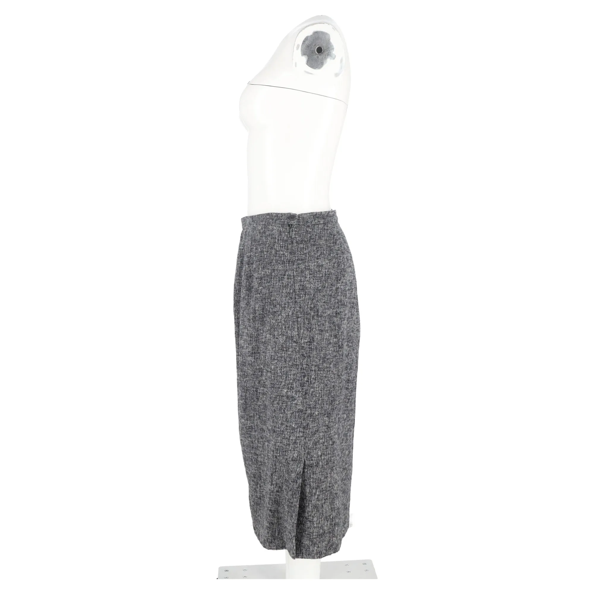 Jupe mi-longue évasée Max Mara en laine grise