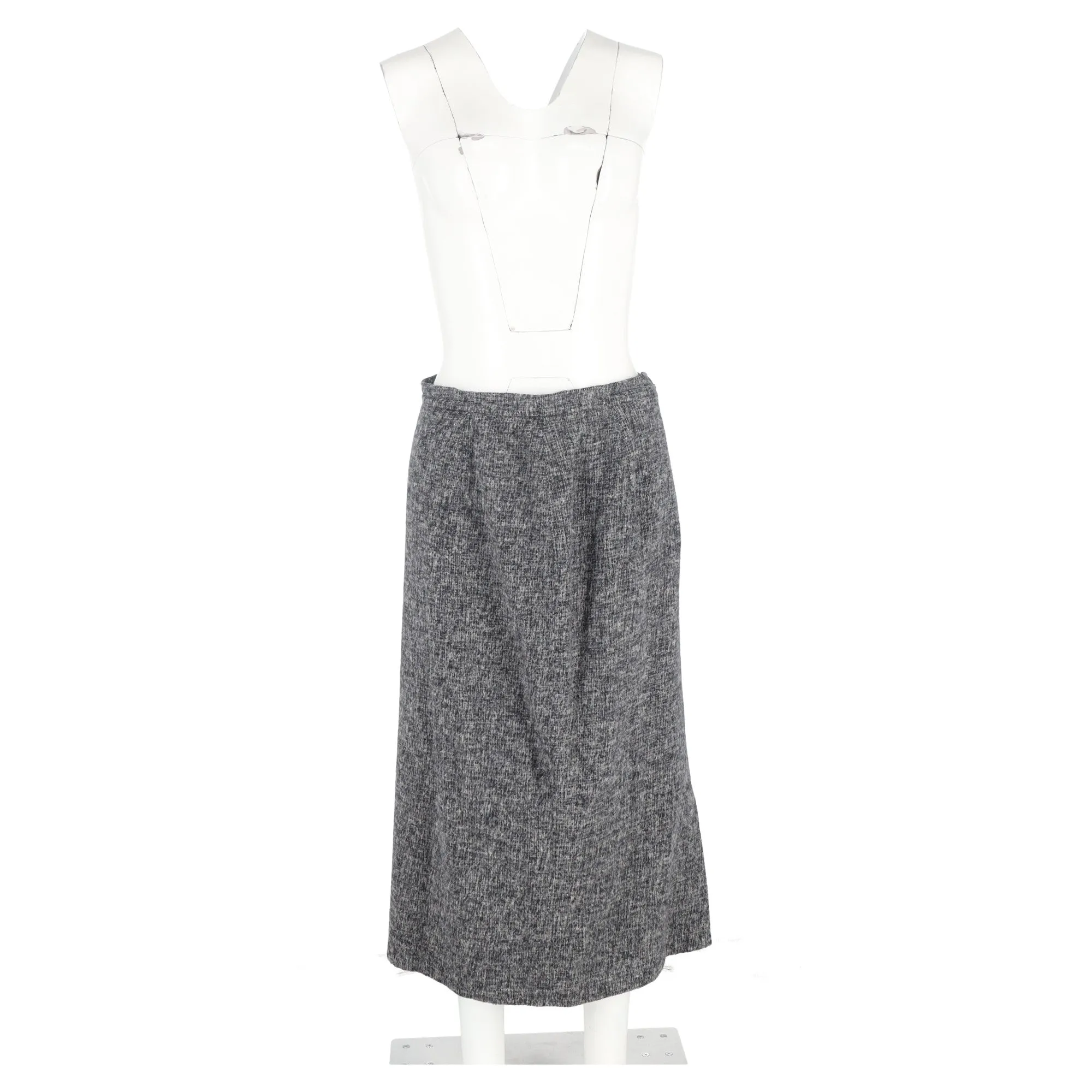 Jupe mi-longue évasée Max Mara en laine grise