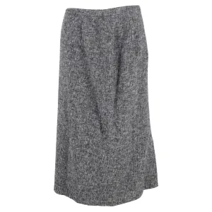 Jupe mi-longue évasée Max Mara en laine grise