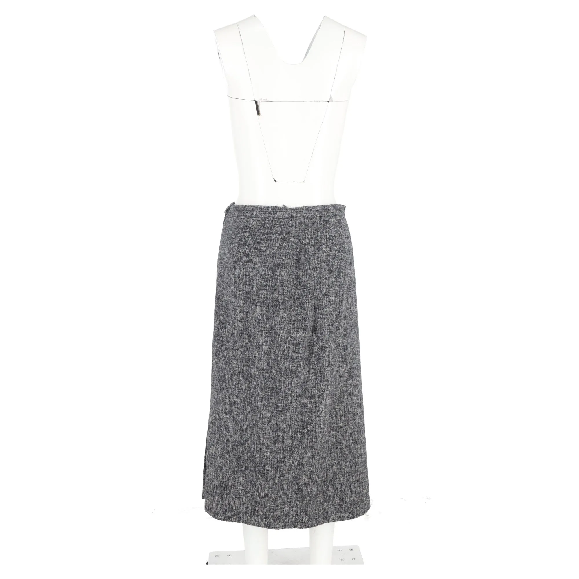Jupe mi-longue évasée Max Mara en laine grise