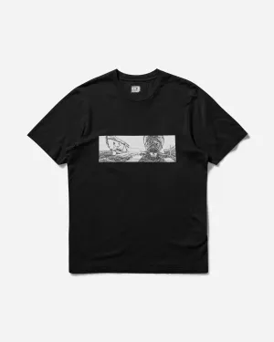 T-shirt Homme Noir avec Lettrage au Dos