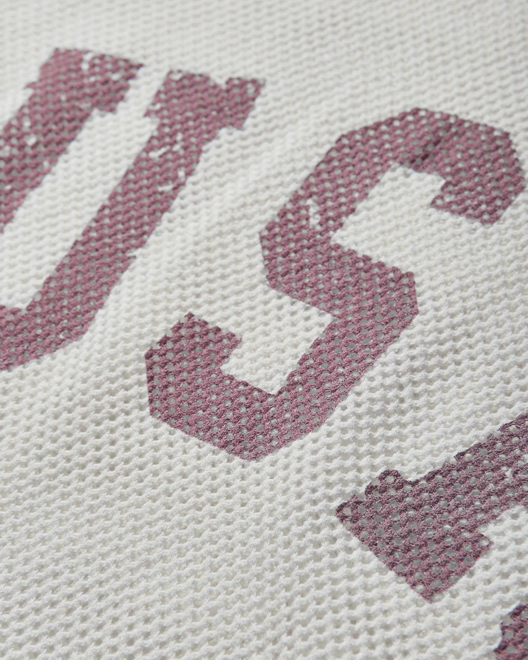 T-shirt à manches longues avec logo pour hommes en maille blanc nacré