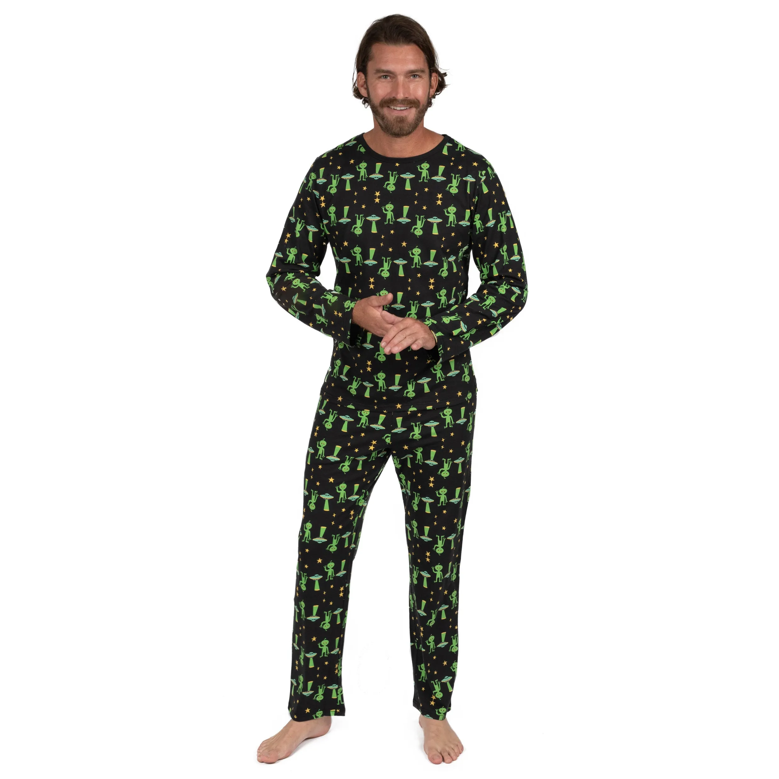 Pyjama deux pièces en coton ample pour homme - Alien