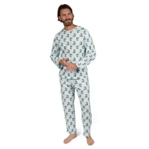 Pyjama deux pièces en coton ample pour homme Koala Bleu
