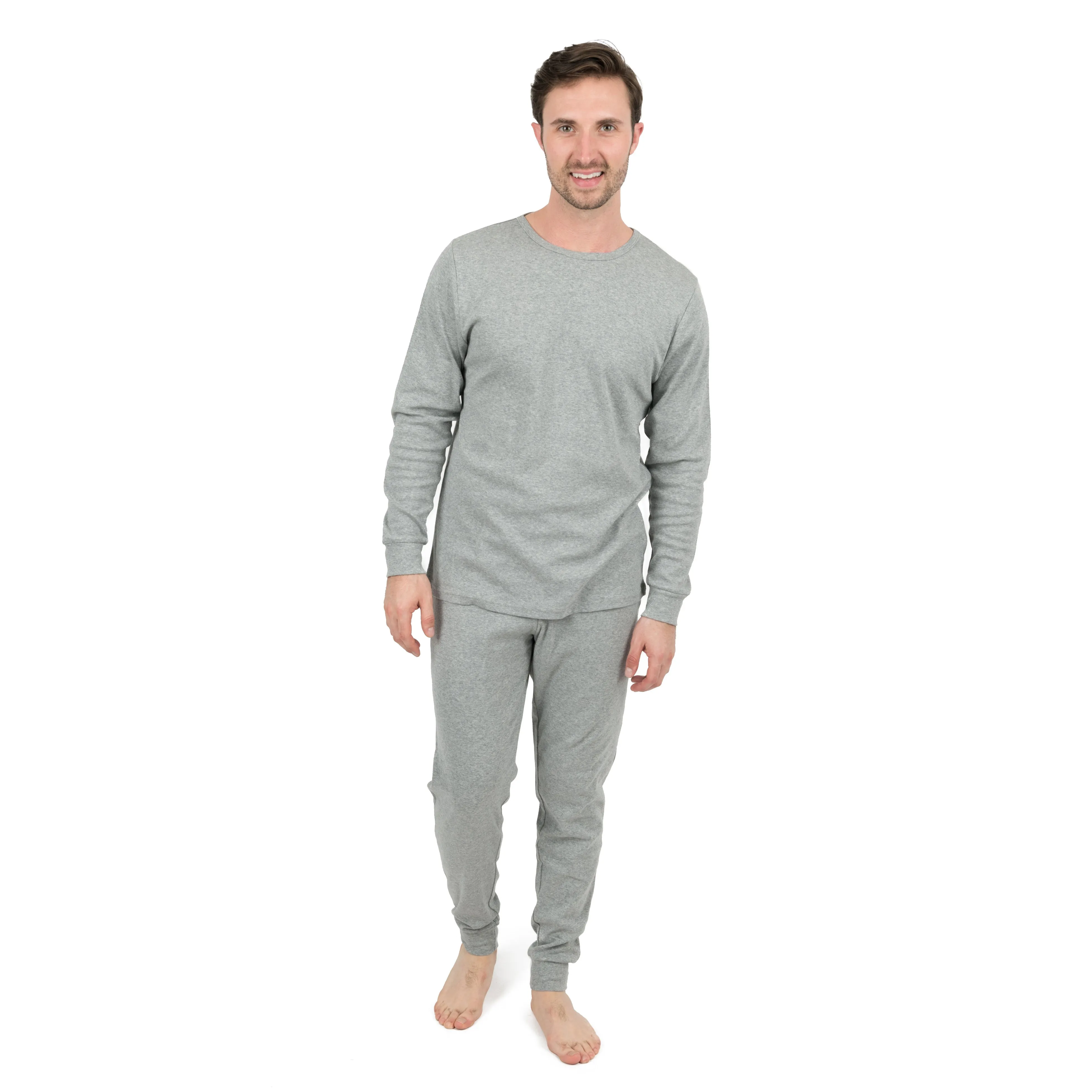 Pyjama deux pièces en coton pour homme - Couleur unie neutre