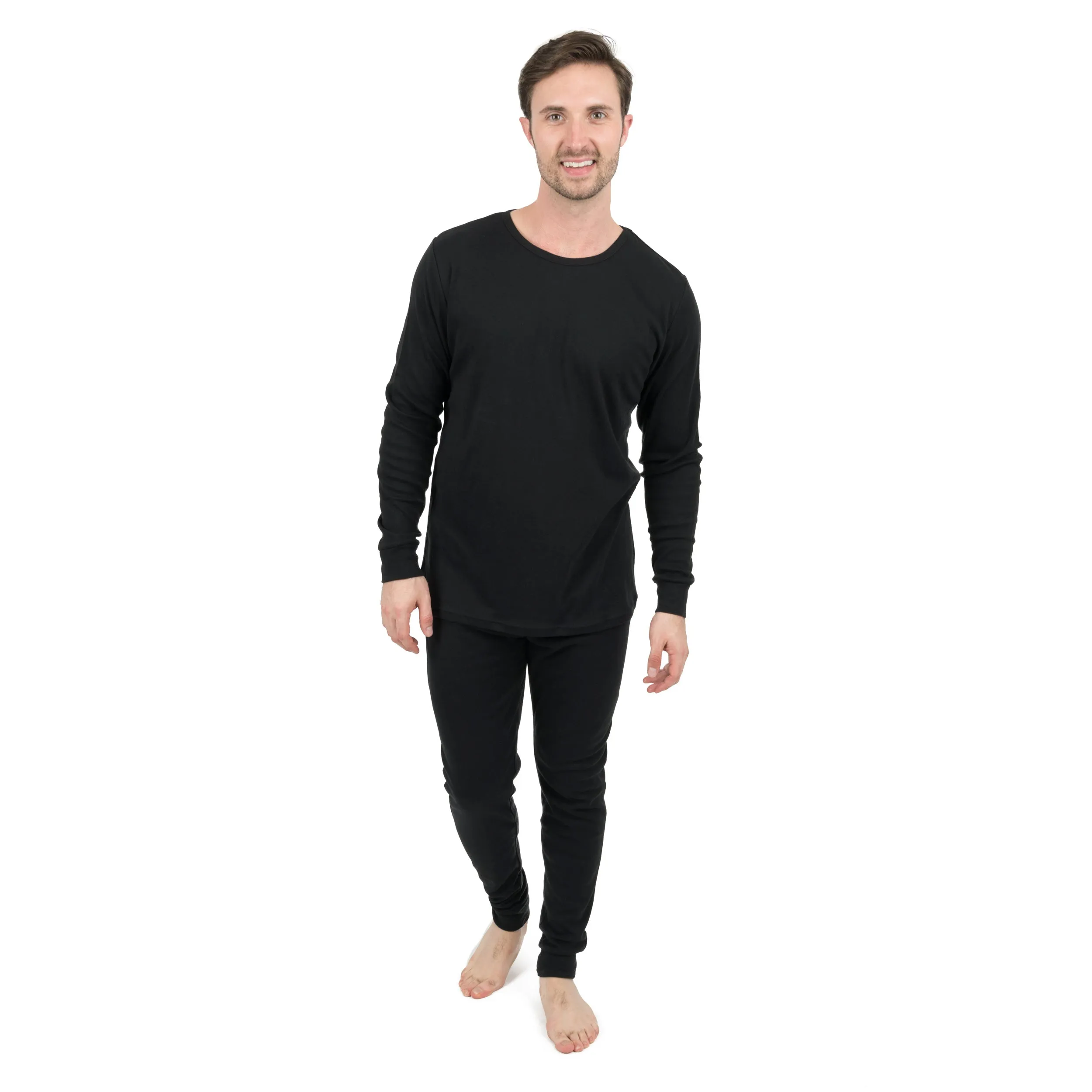 Pyjama deux pièces en coton pour homme - Couleur unie neutre
