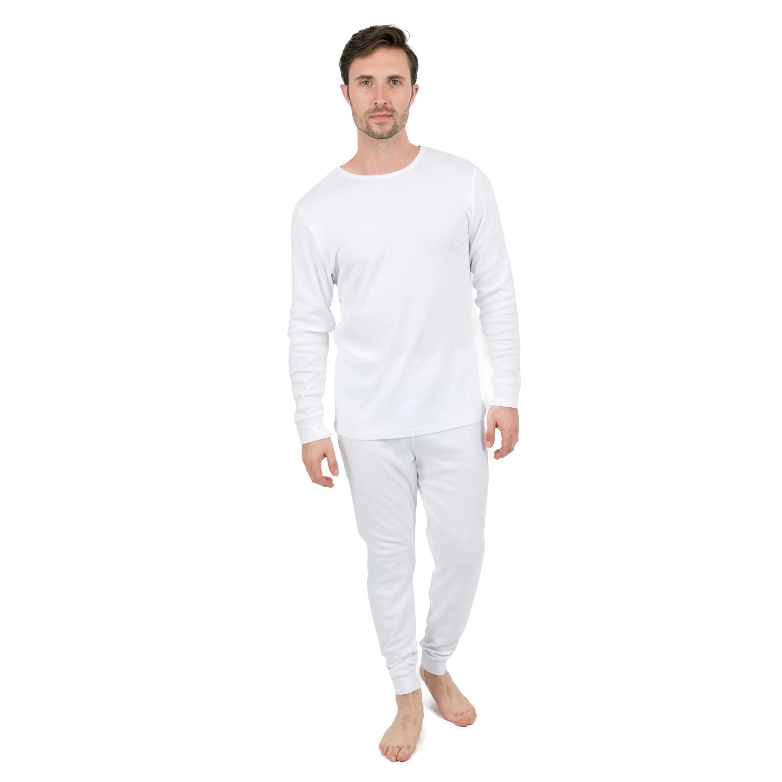 Pyjama deux pièces en coton pour homme - Couleur unie neutre
