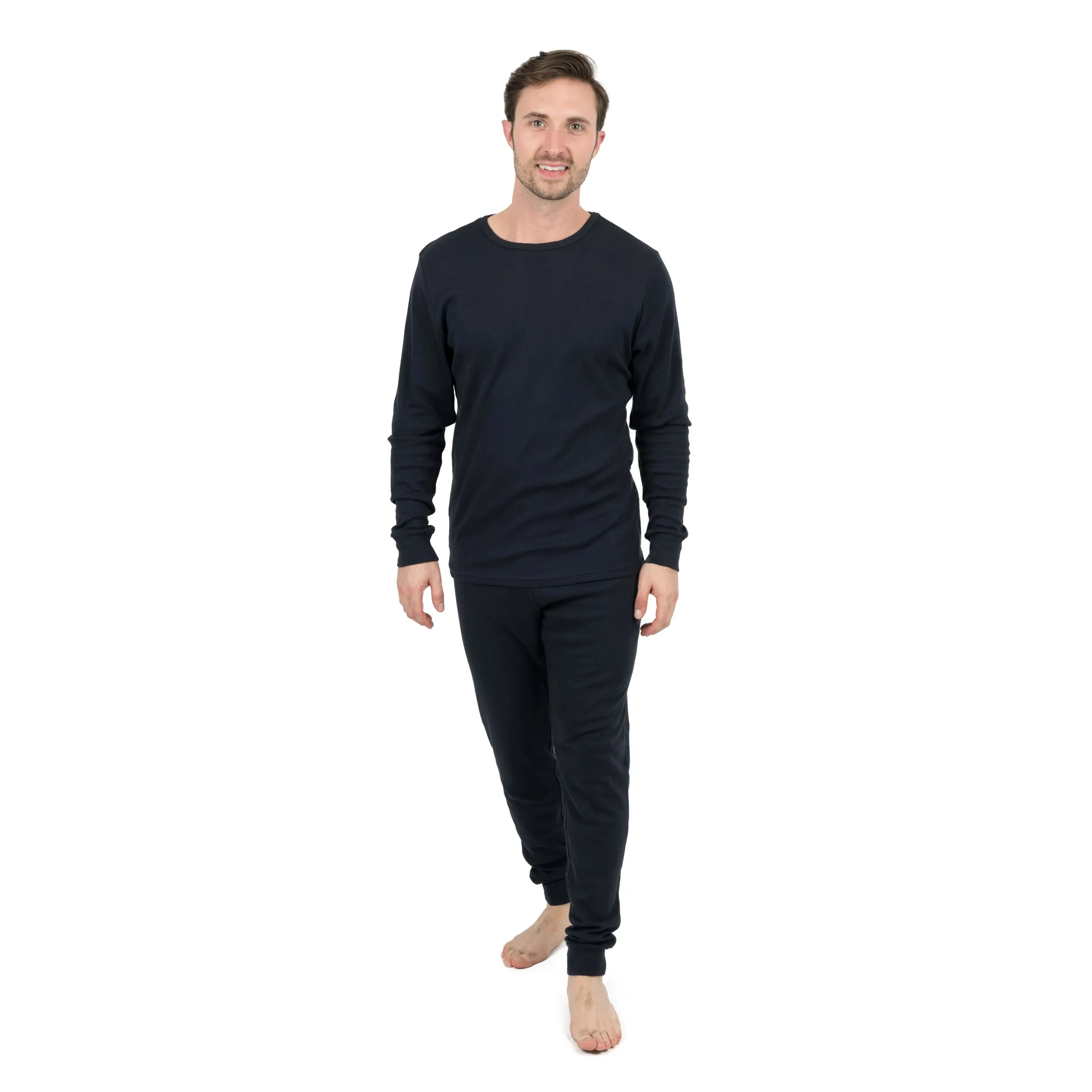 Pyjama deux pièces en coton pour homme - Couleur unie neutre