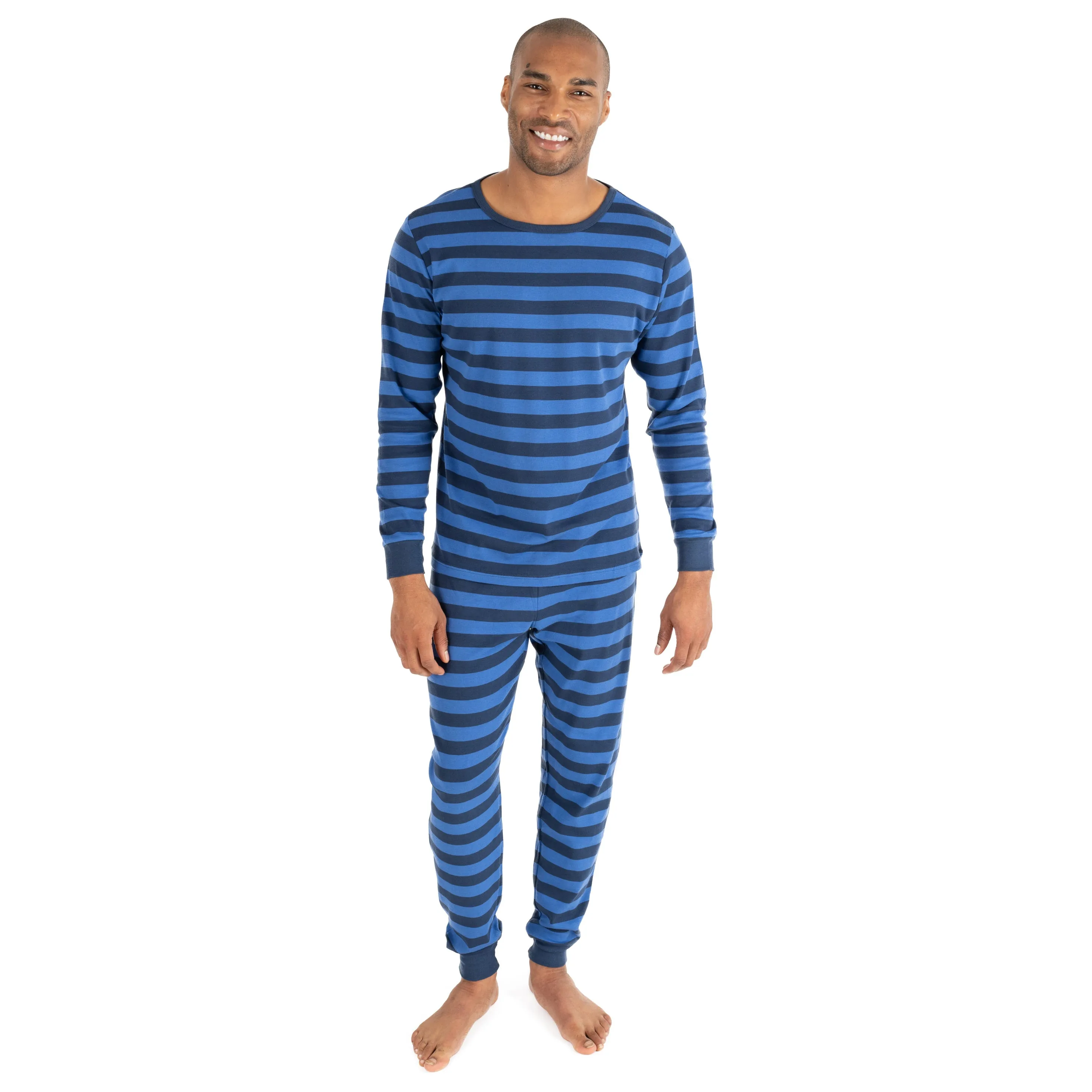 Pyjama deux pièces en coton rayé pour homme