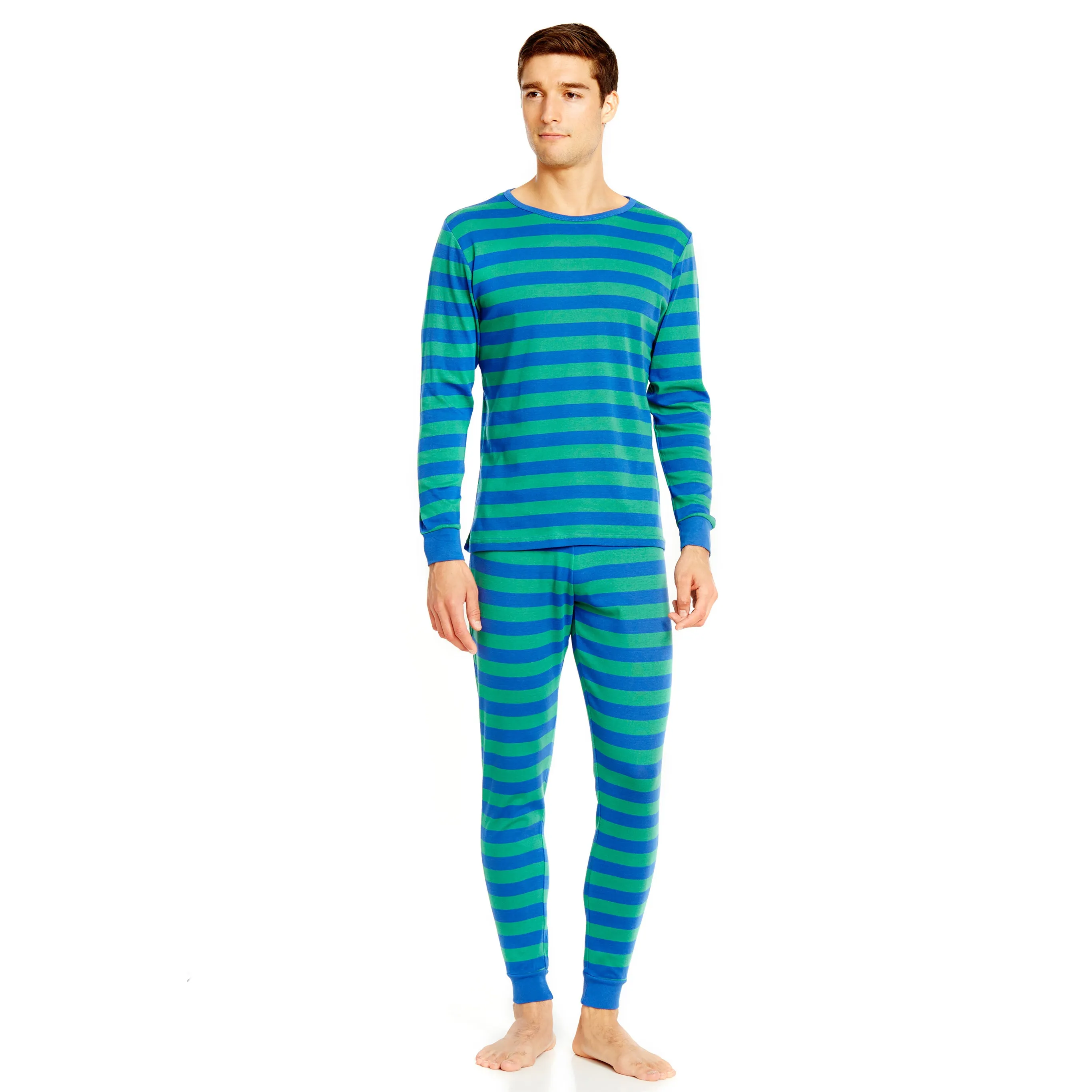 Pyjama deux pièces en coton rayé pour homme
