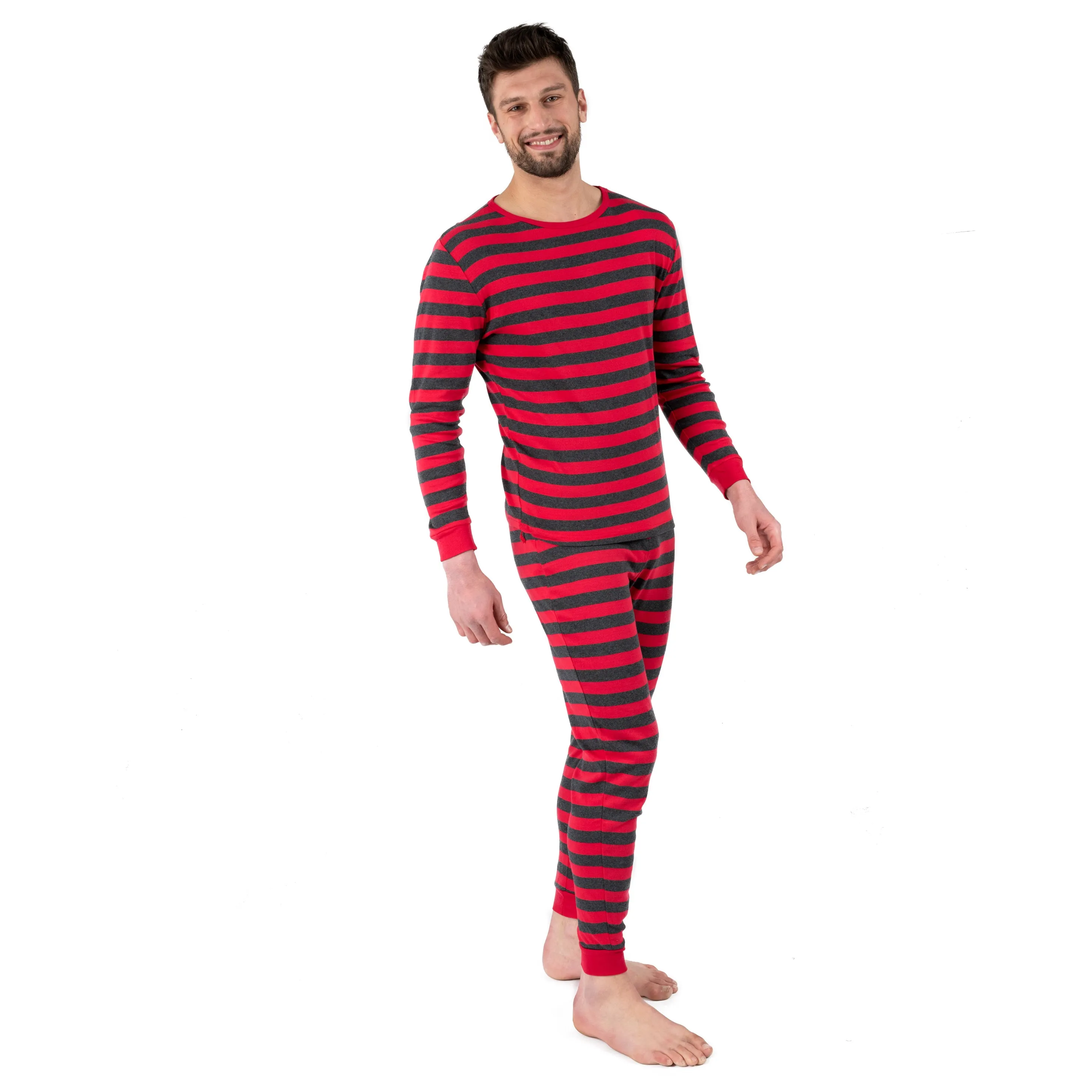 Pyjama deux pièces en coton rayé pour homme