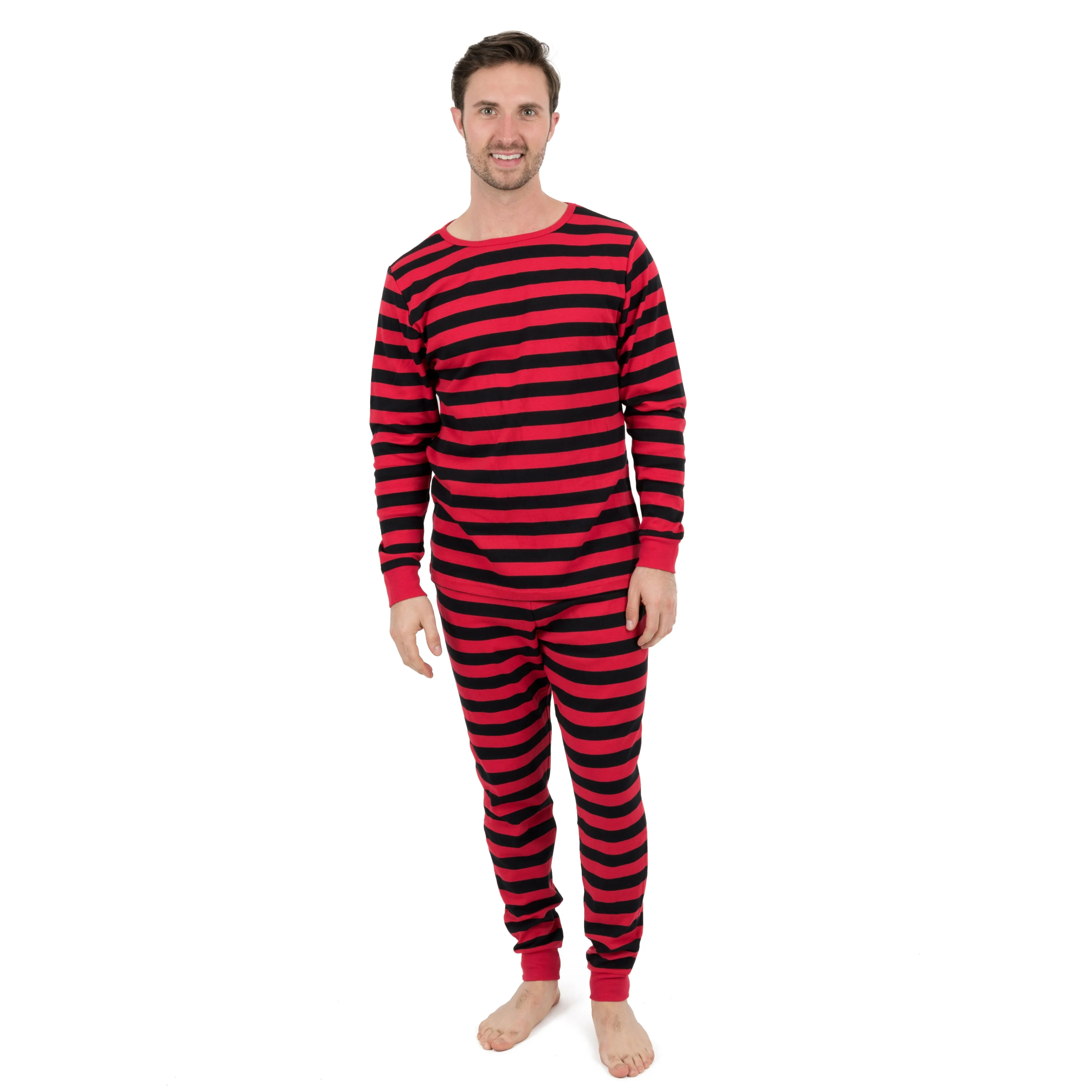 Pyjama deux pièces en coton rayé pour homme