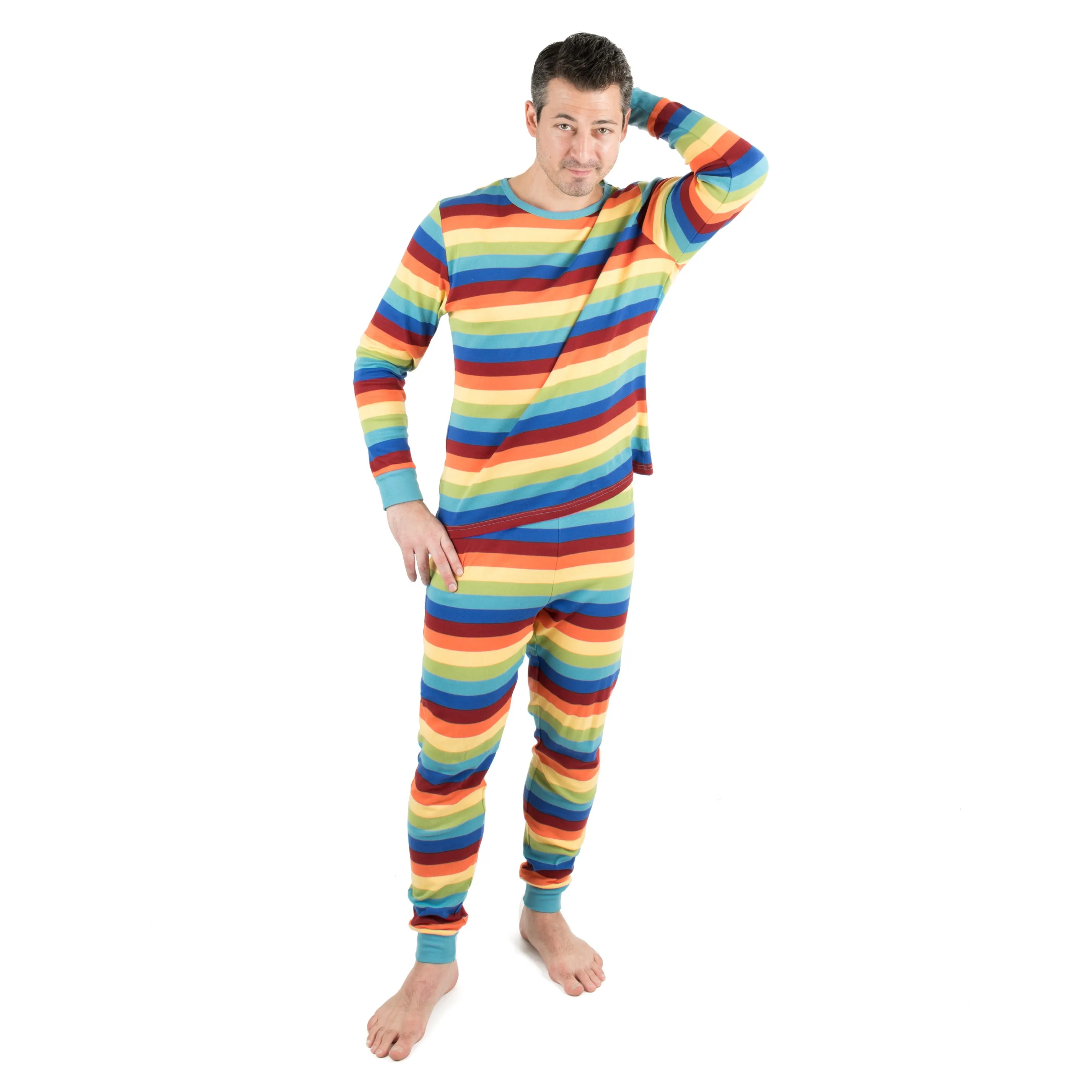 Pyjama deux pièces en coton rayé pour homme