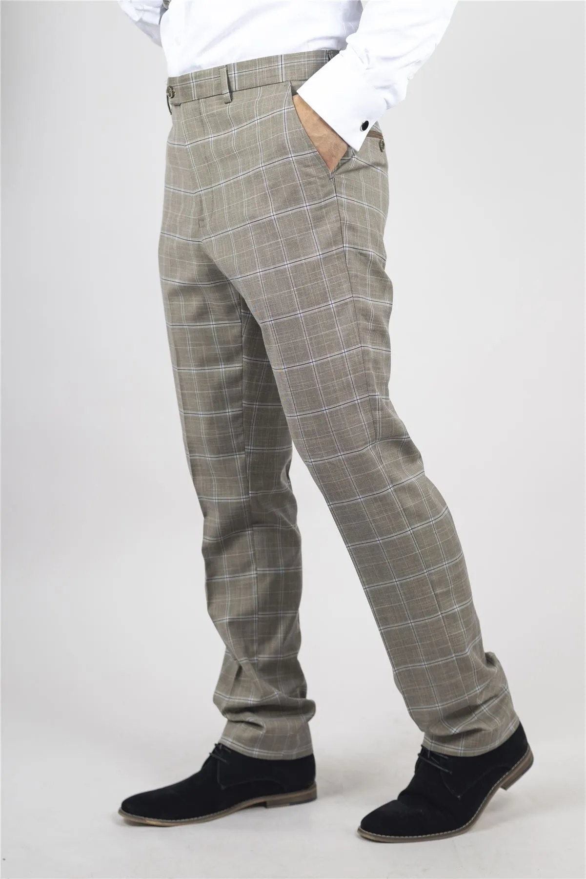 Pantalon Miller à Carreaux Décontracté Élégant