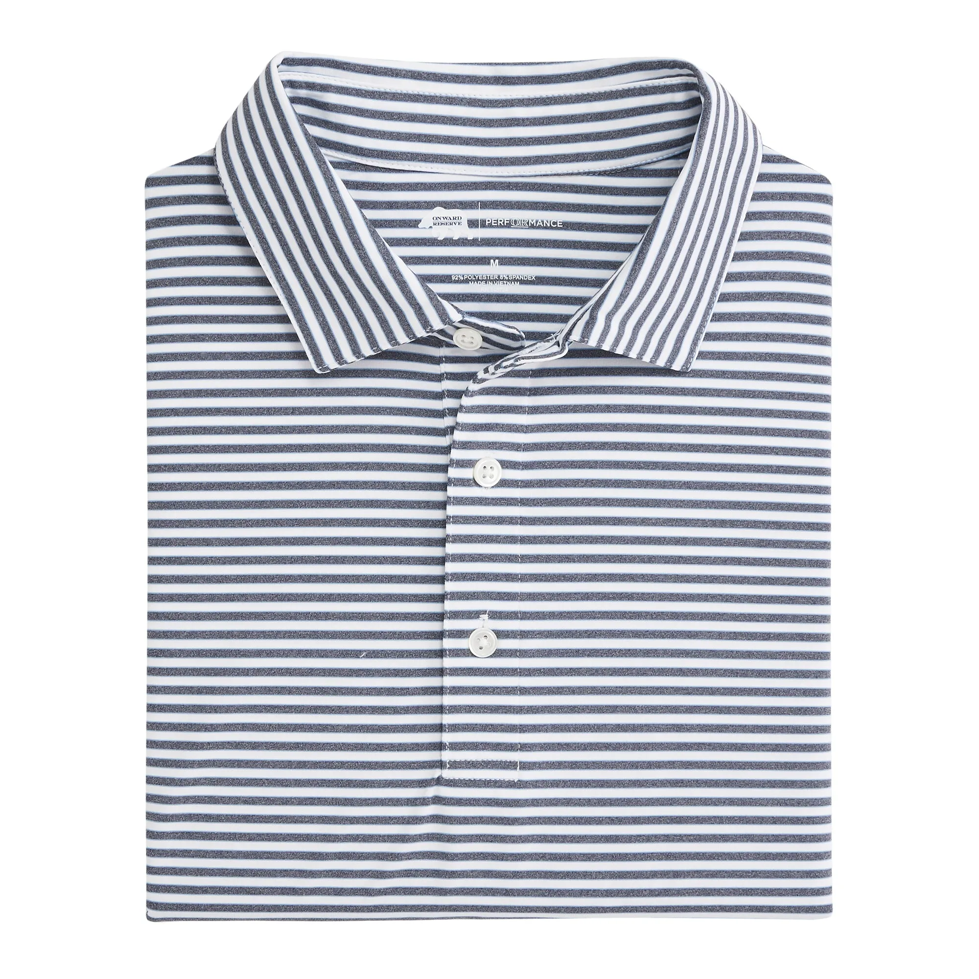 Polo de Performance Mulligan Stripe - Bleu Marine Classique