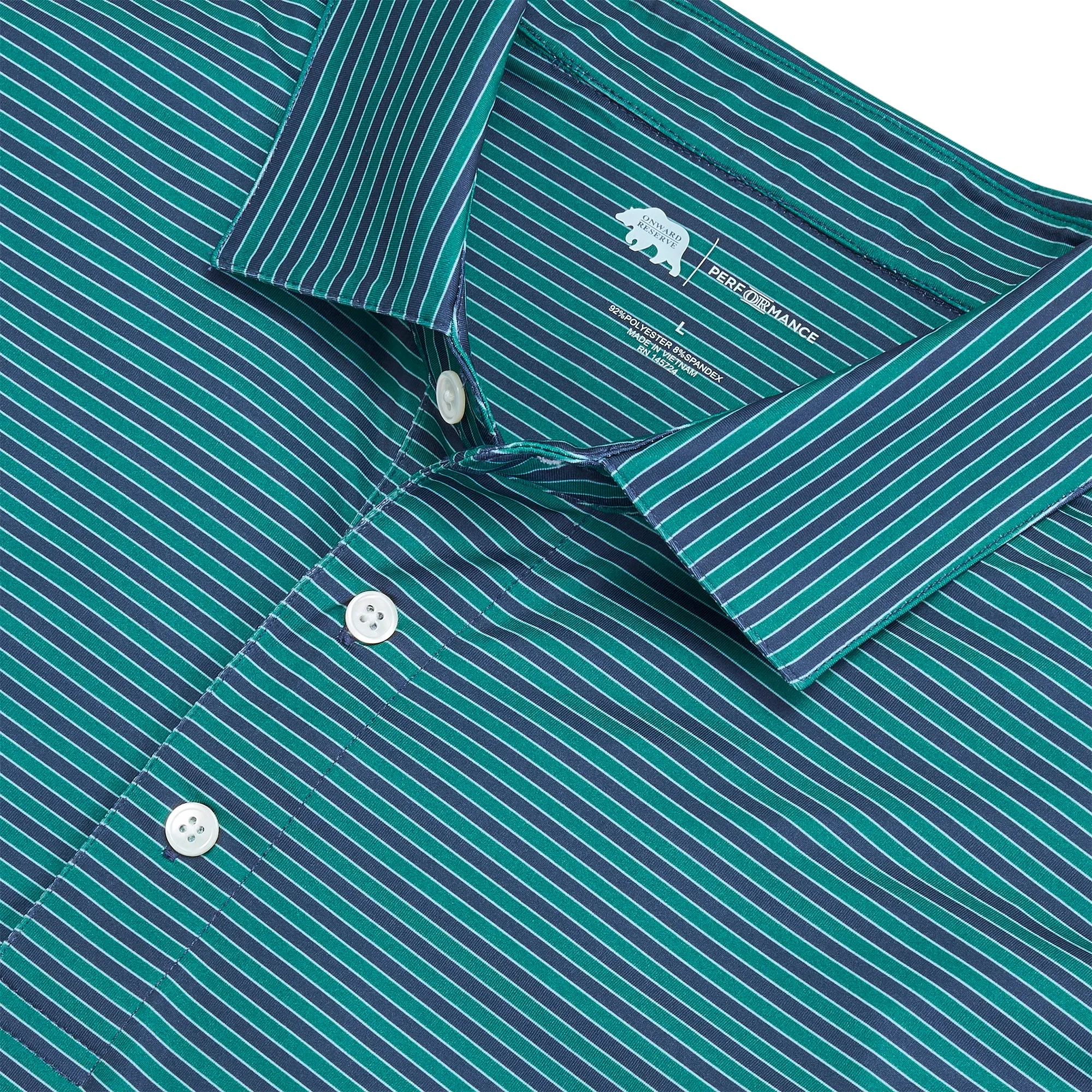Polo de Performance Mulligan Stripe - Vert Posy
