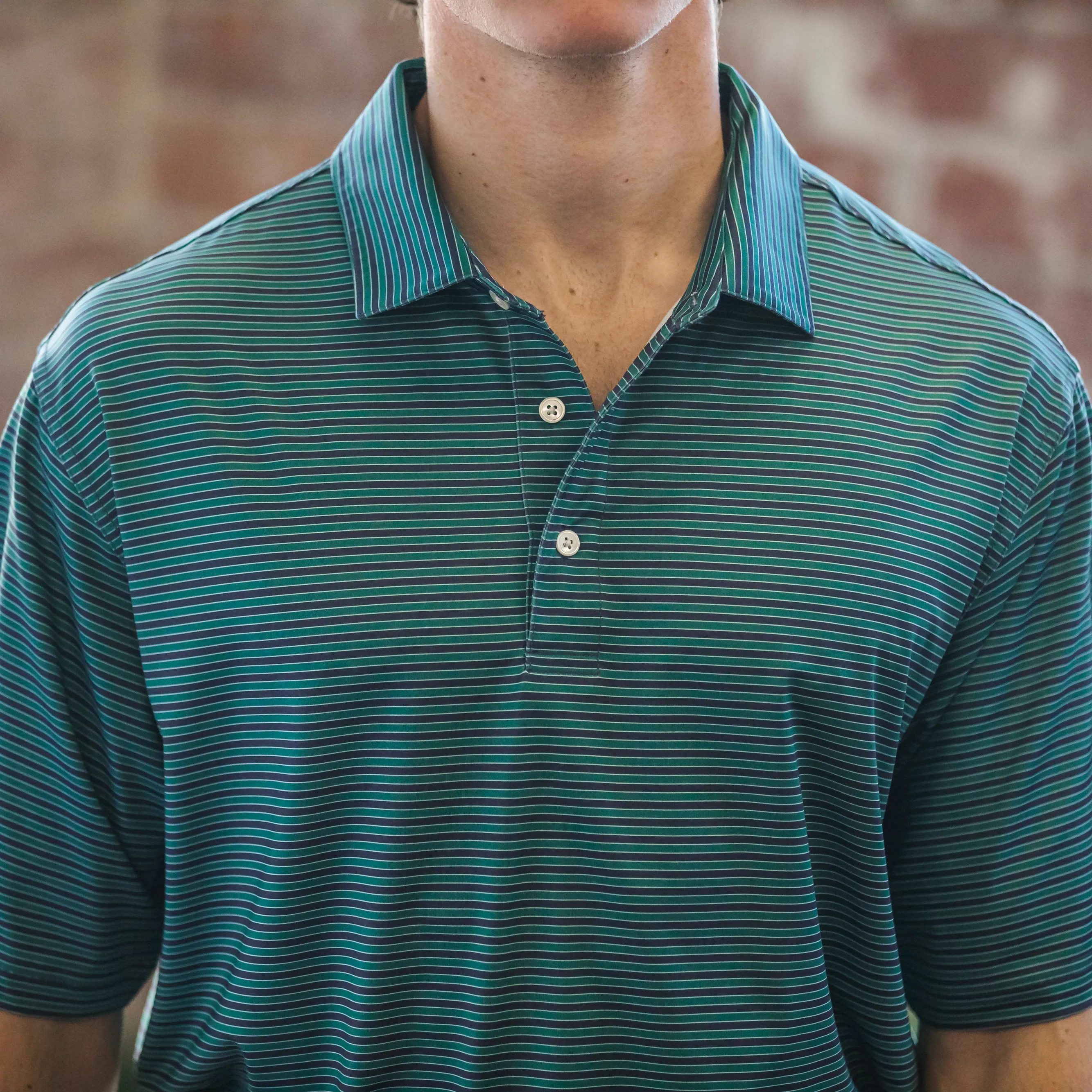 Polo de Performance Mulligan Stripe - Vert Posy