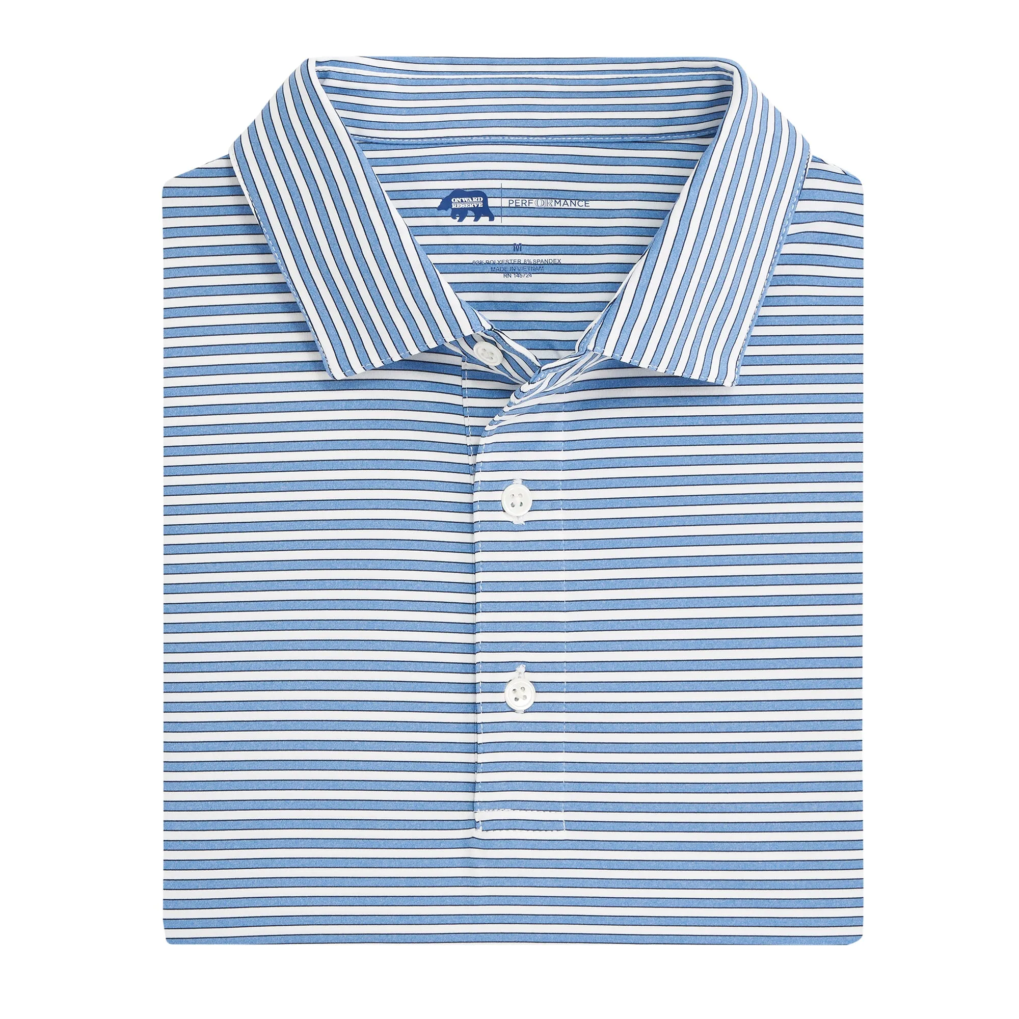 Polo de Performance Mulligan Stripe - Ciel