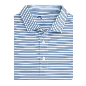Polo de Performance Mulligan Stripe - Ciel