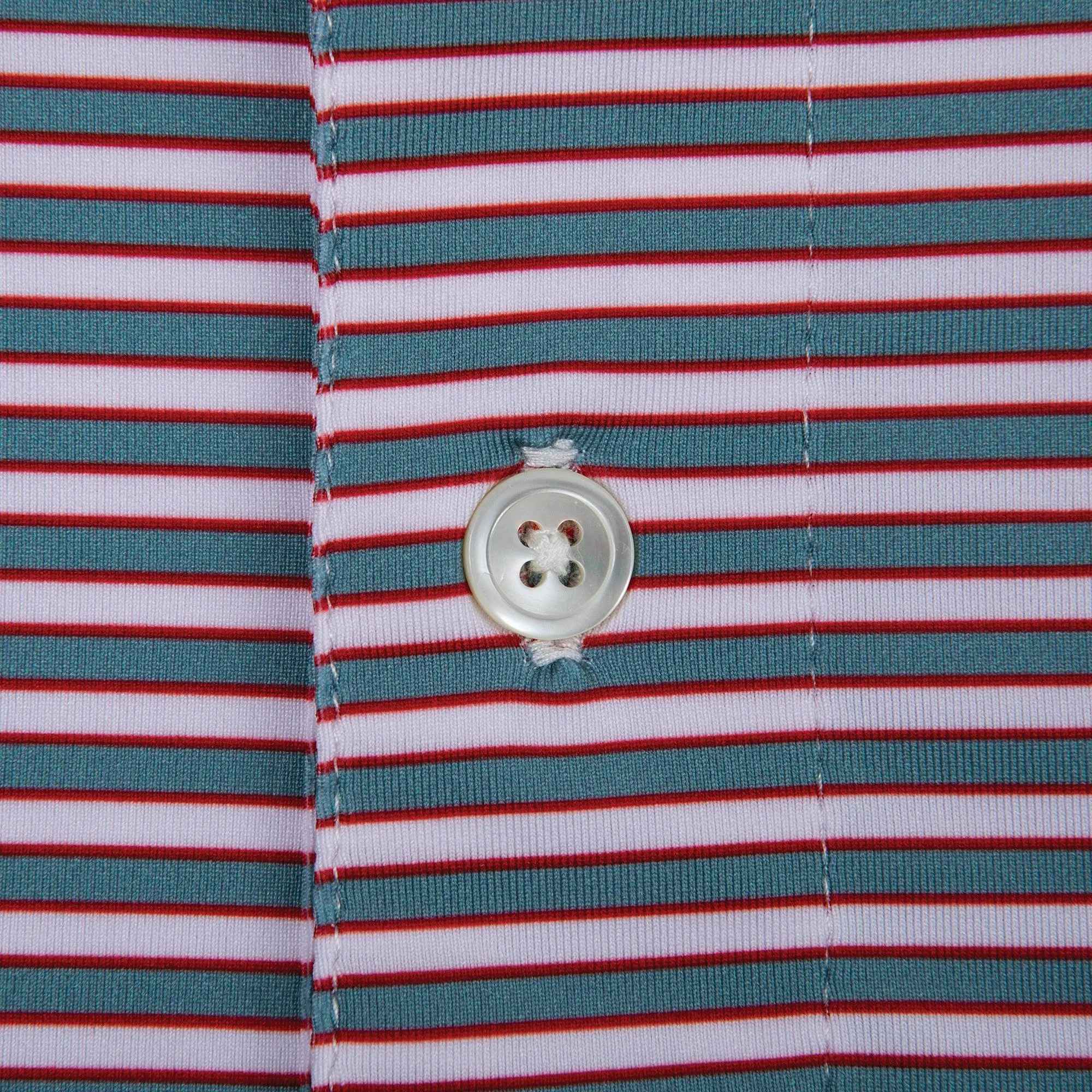 Polo de Performance Mulligan Stripe - Bleu Fumée/Salsa