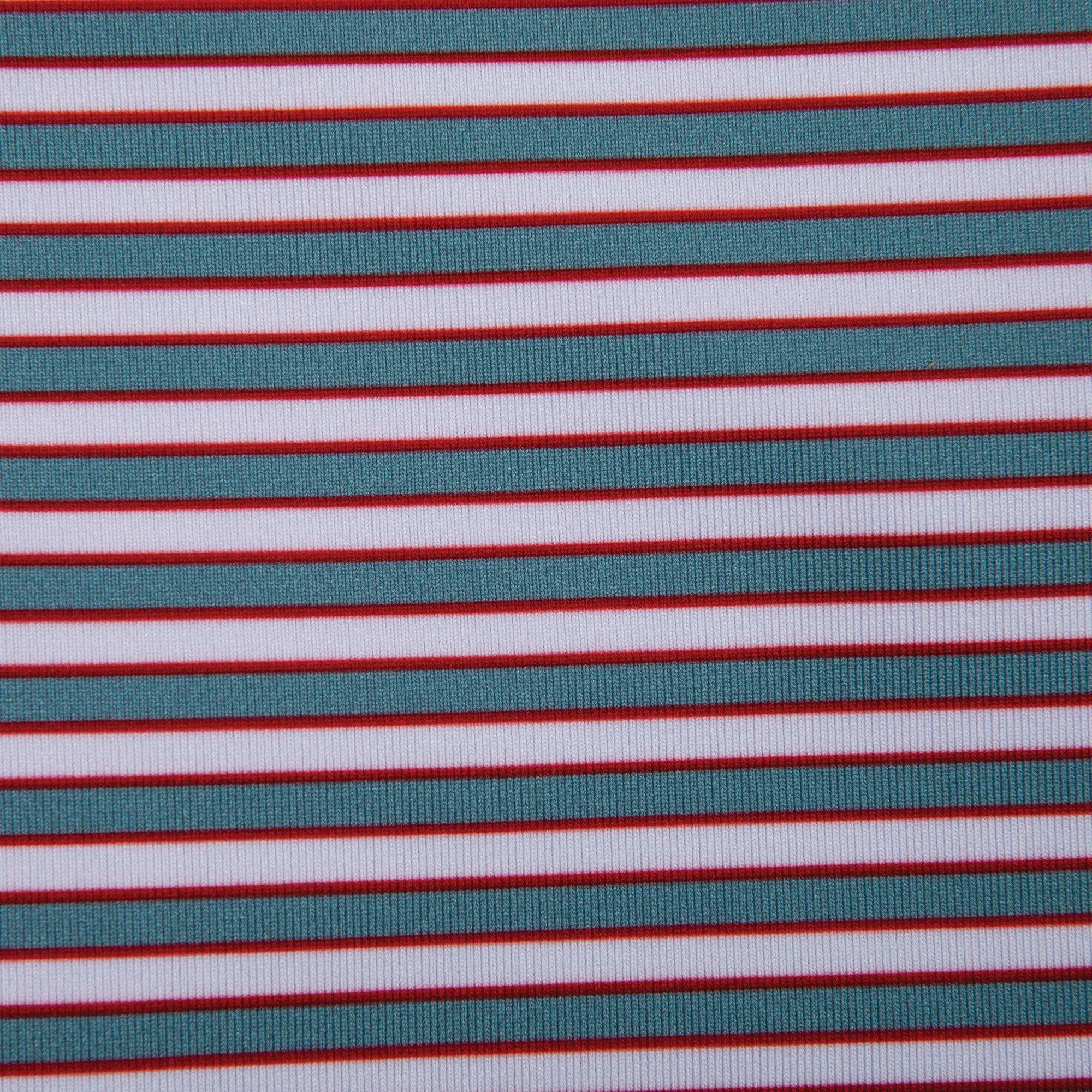 Polo de Performance Mulligan Stripe - Bleu Fumée/Salsa