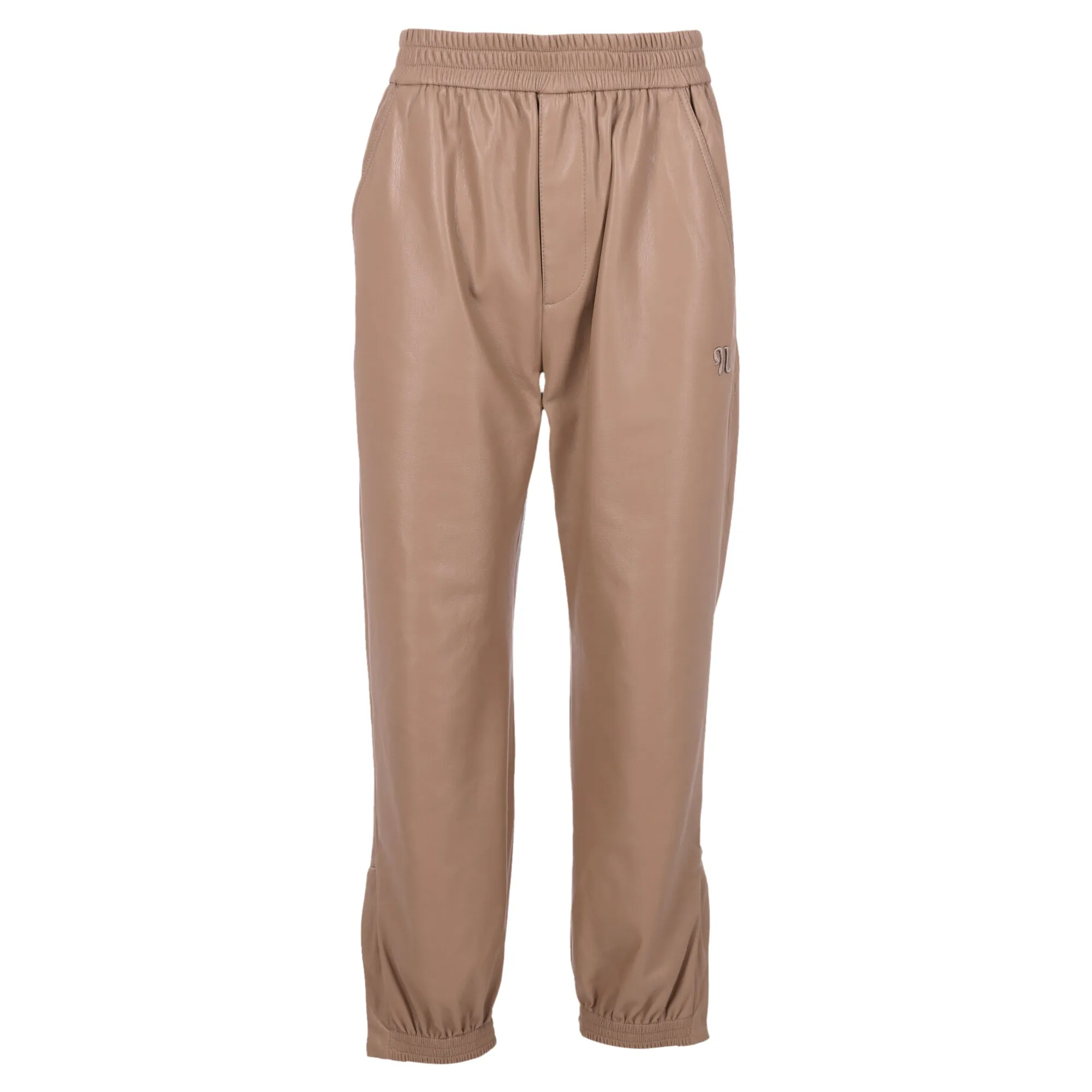 Pantalon Nanushka à taille élastique en polyester beige