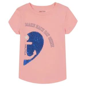 T-shirt Nautica Filles 'Faites Briller Chaque Jour' (7-16) Nœud Bourgogne Nautica
