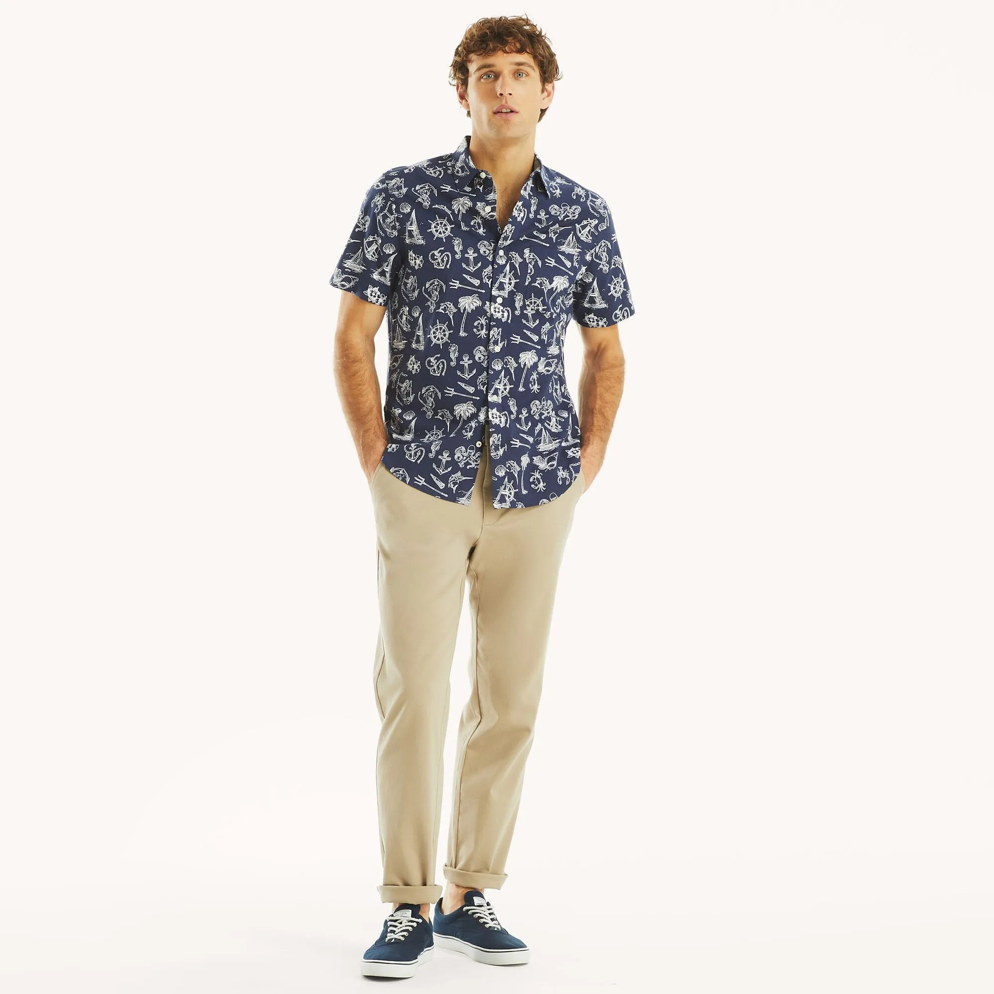 Pantalon de pont résistant aux plis pour homme - Coupe classique Nautica