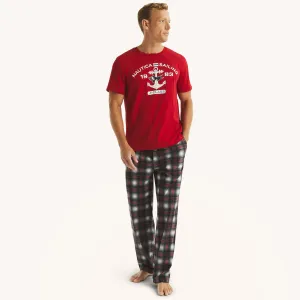 Pantalon de pyjama en polaire à motif carreaux pour homme Nautica