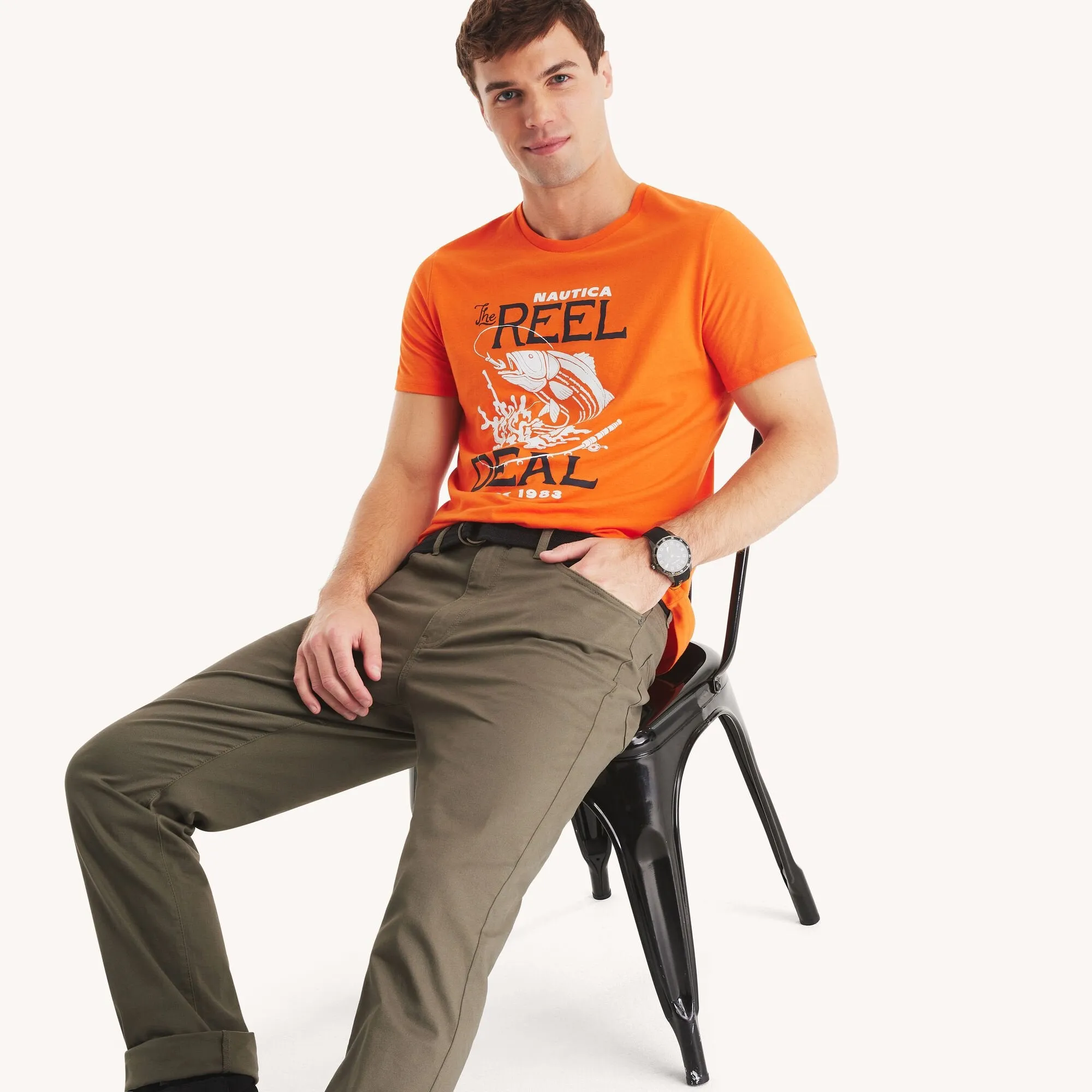 T-shirt graphique Nautica Hommes Keep It Reel