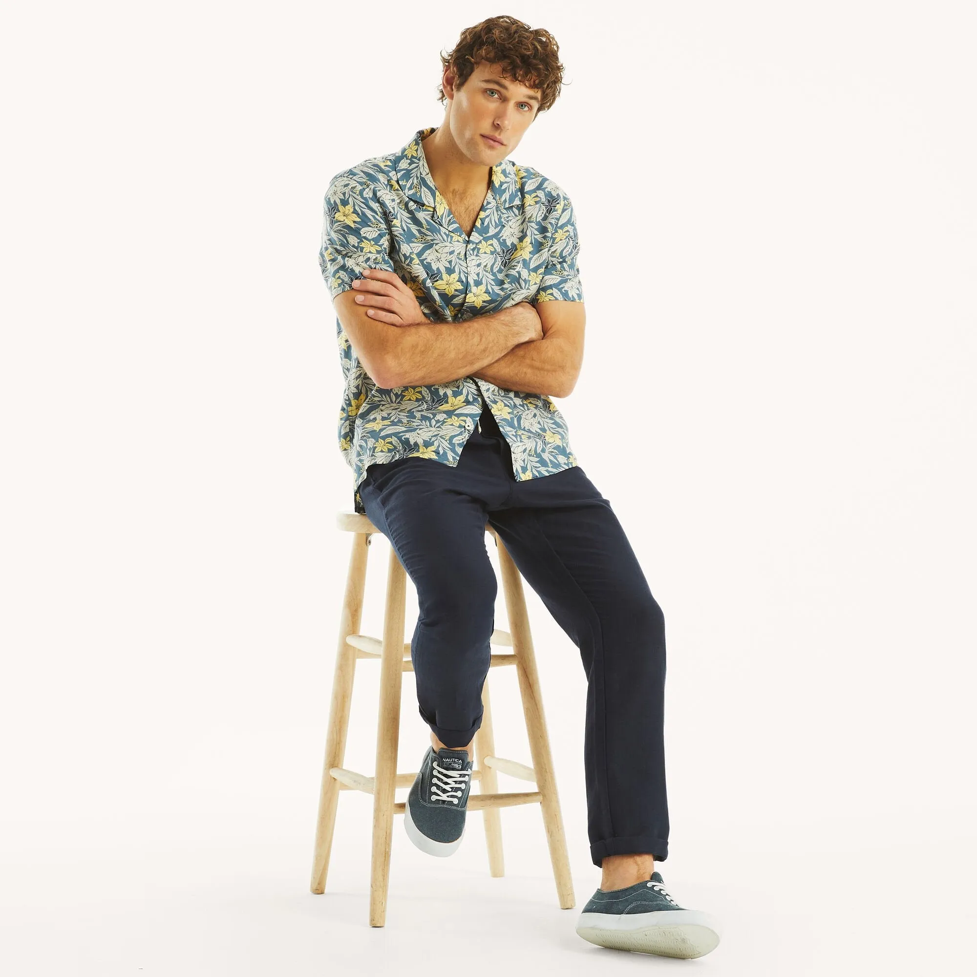 Pantalon à cordon en lin pour homme Nautica