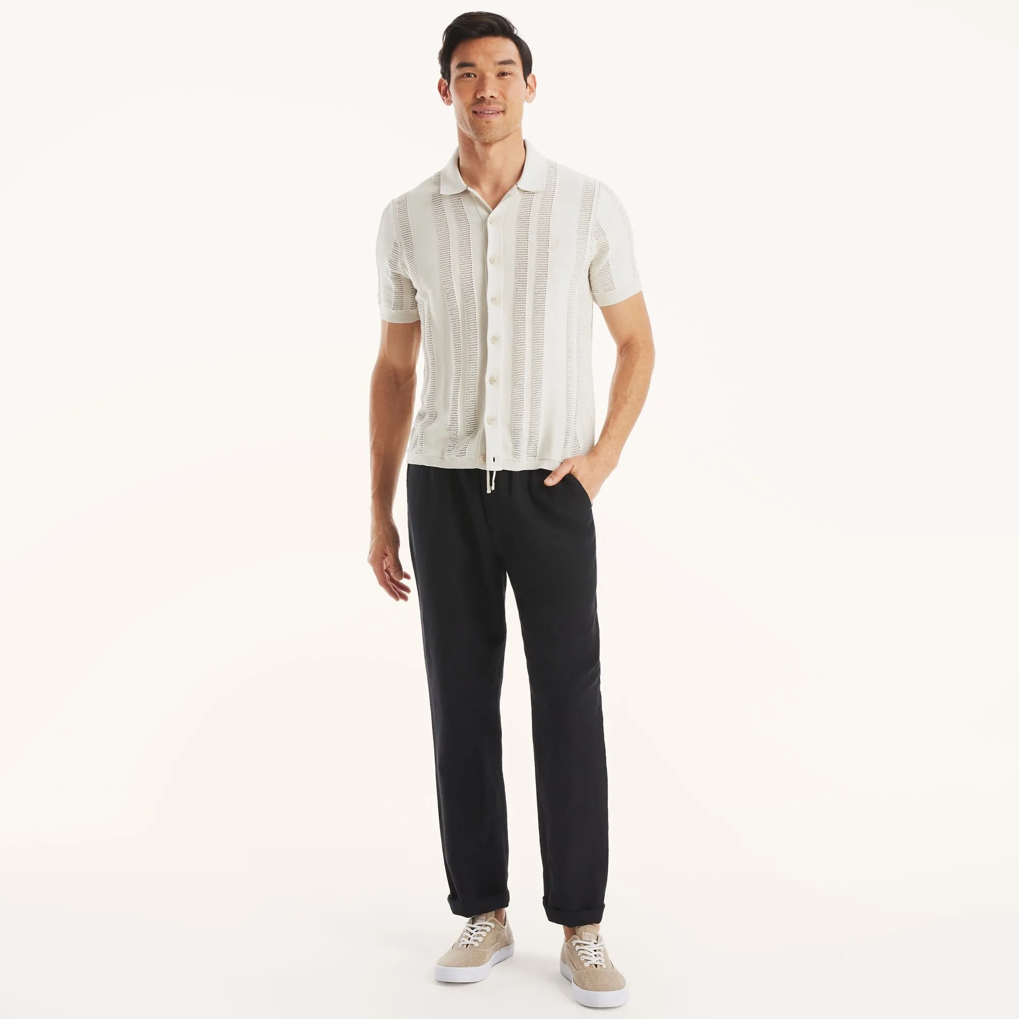 Pantalon à cordon en lin pour homme Nautica