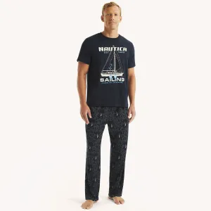 Pantalon de pyjama pour homme Nautica à logo imprimé extensible
