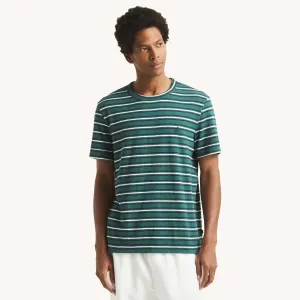 T-shirt à col rond rayé pour homme Nautica