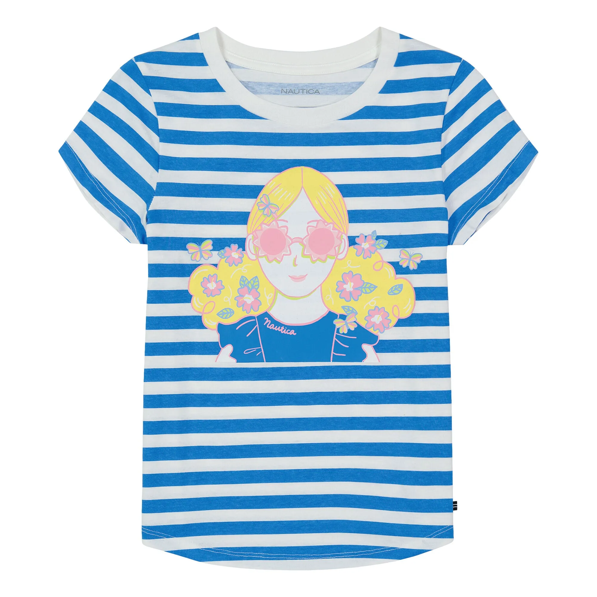Nautica T-shirt à rayures pour fillettes (2T-4T) Lavage surf Nautica