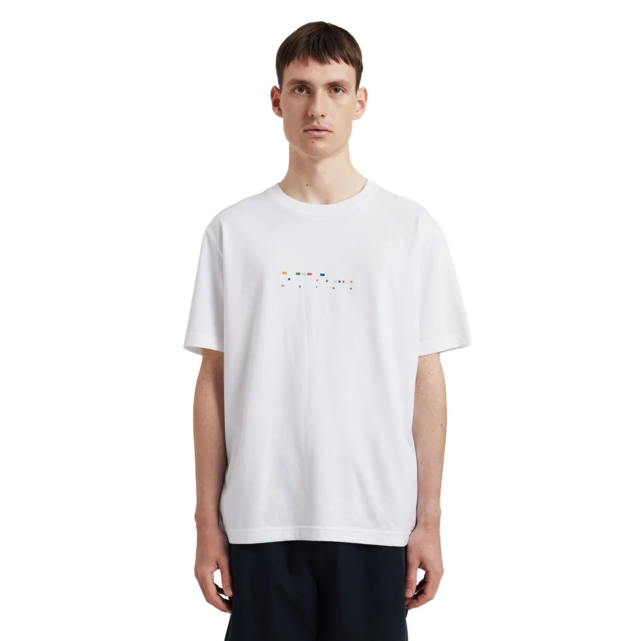 Norse Projects T-shirt Johannes à motifs code organique Blanc