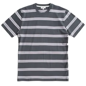Norse Projects Johannes T-shirt à rayures multicolores organique Gris Battleship