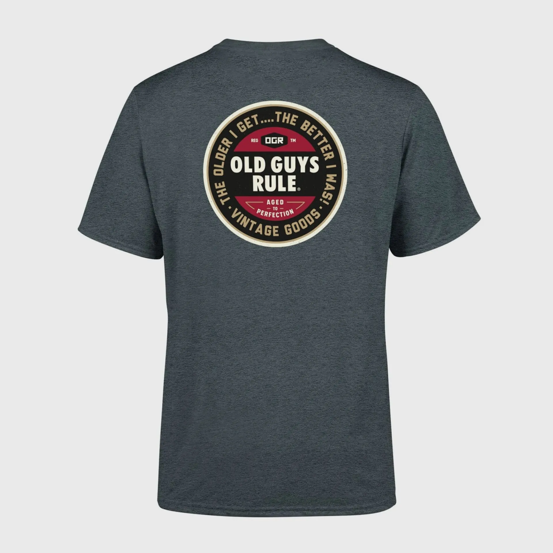 T-shirt Old Guys Rule 'Natural Traction II' - Gris foncé chiné